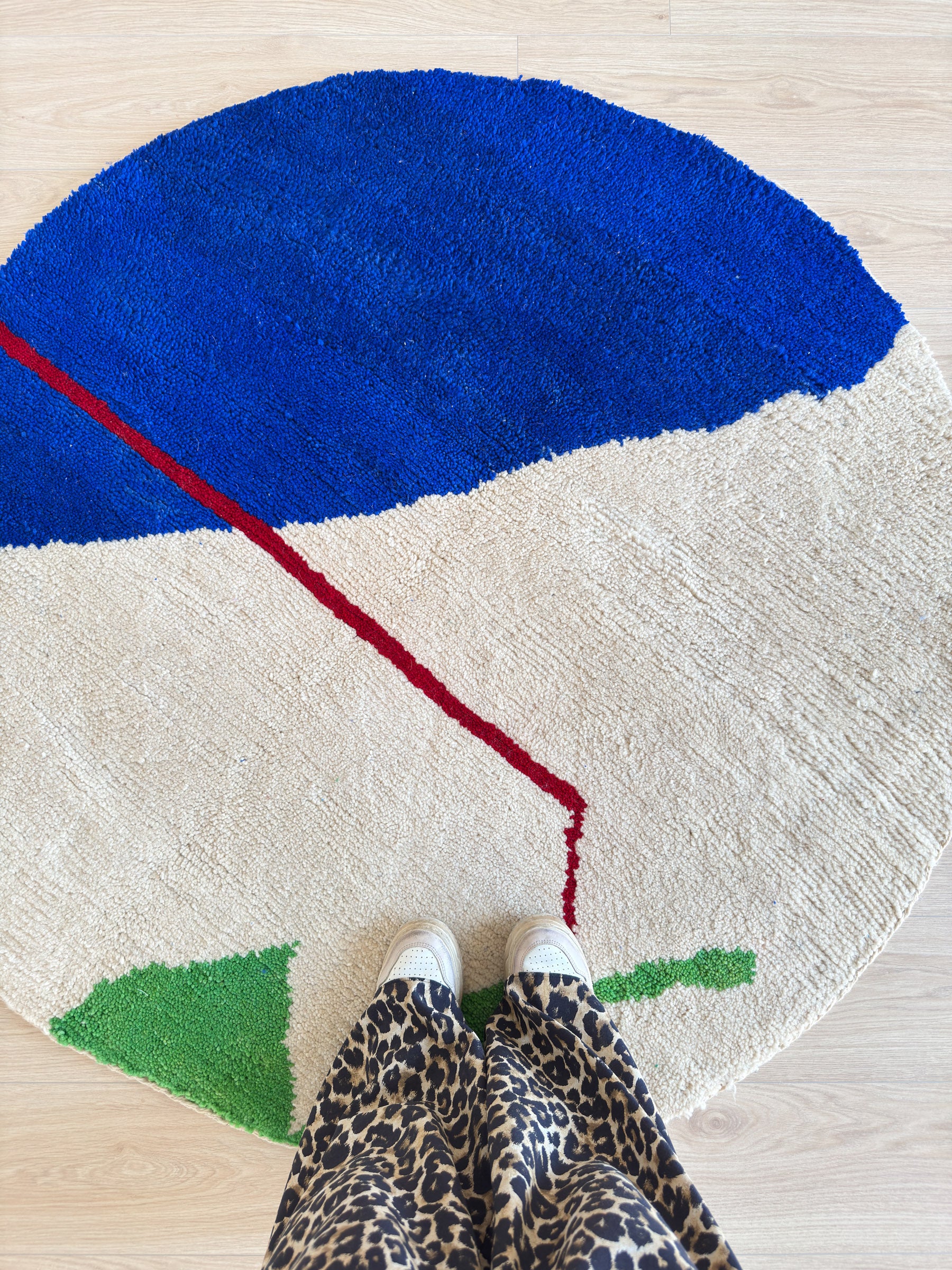 Colorful round Berber rug 138 cm - No. 3