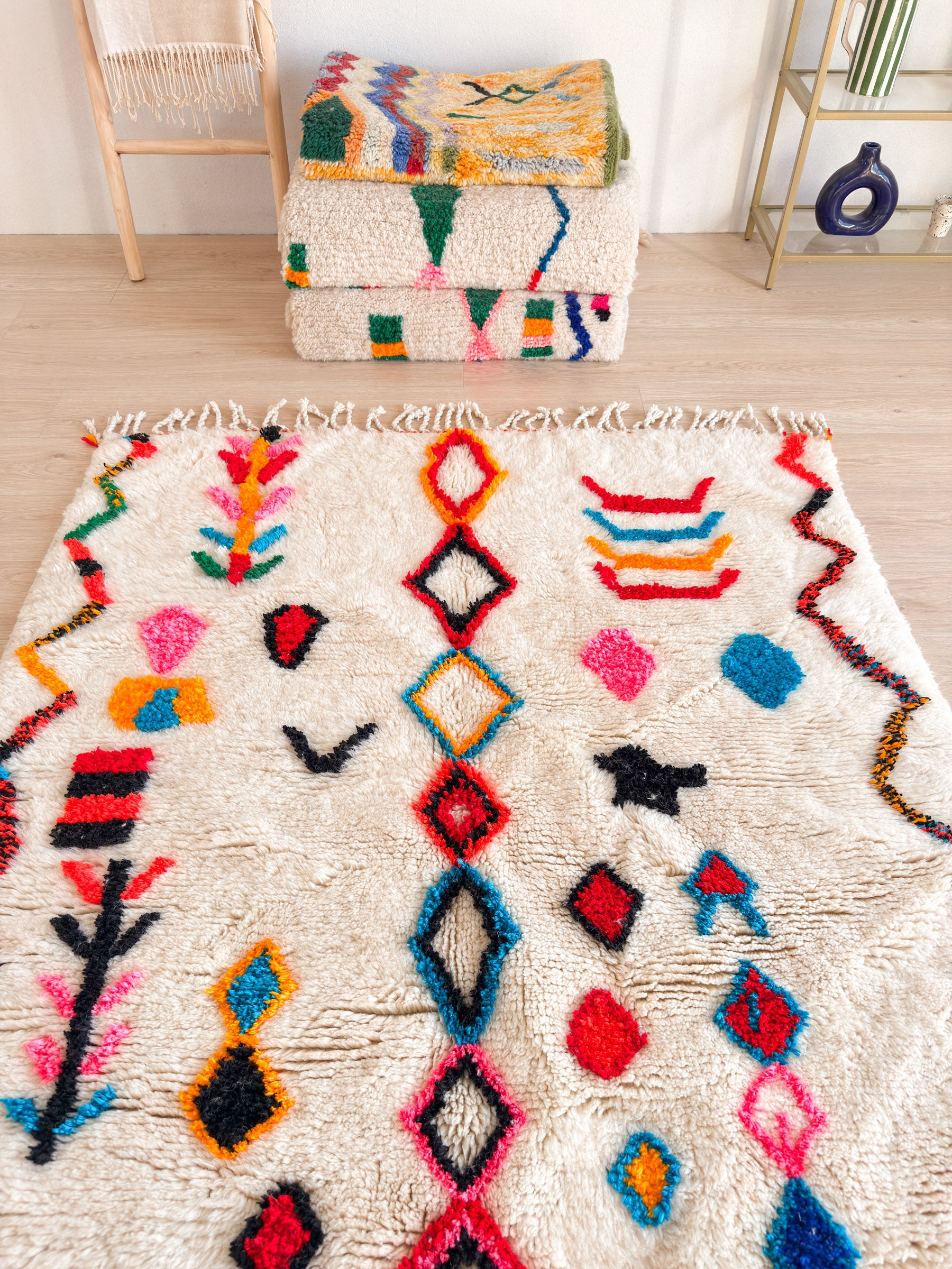 Bunter Berberteppich 150 x 217 cm - Nr. 2442