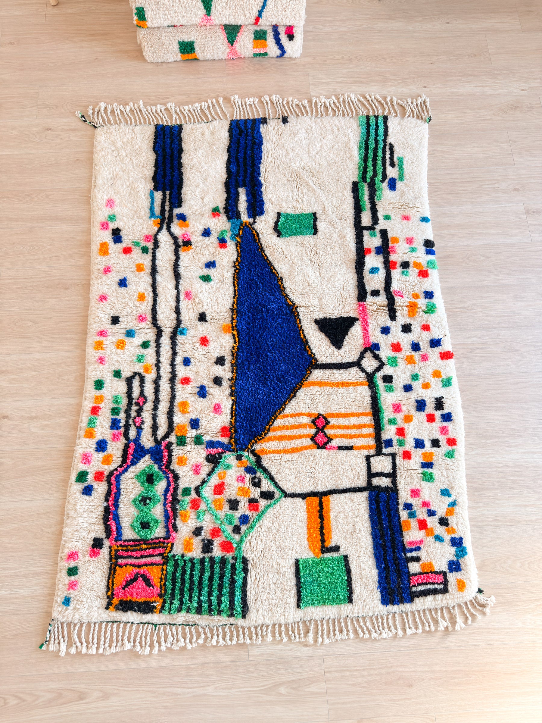 Bunter Berberteppich 148 x 229 cm - Nr. 2410