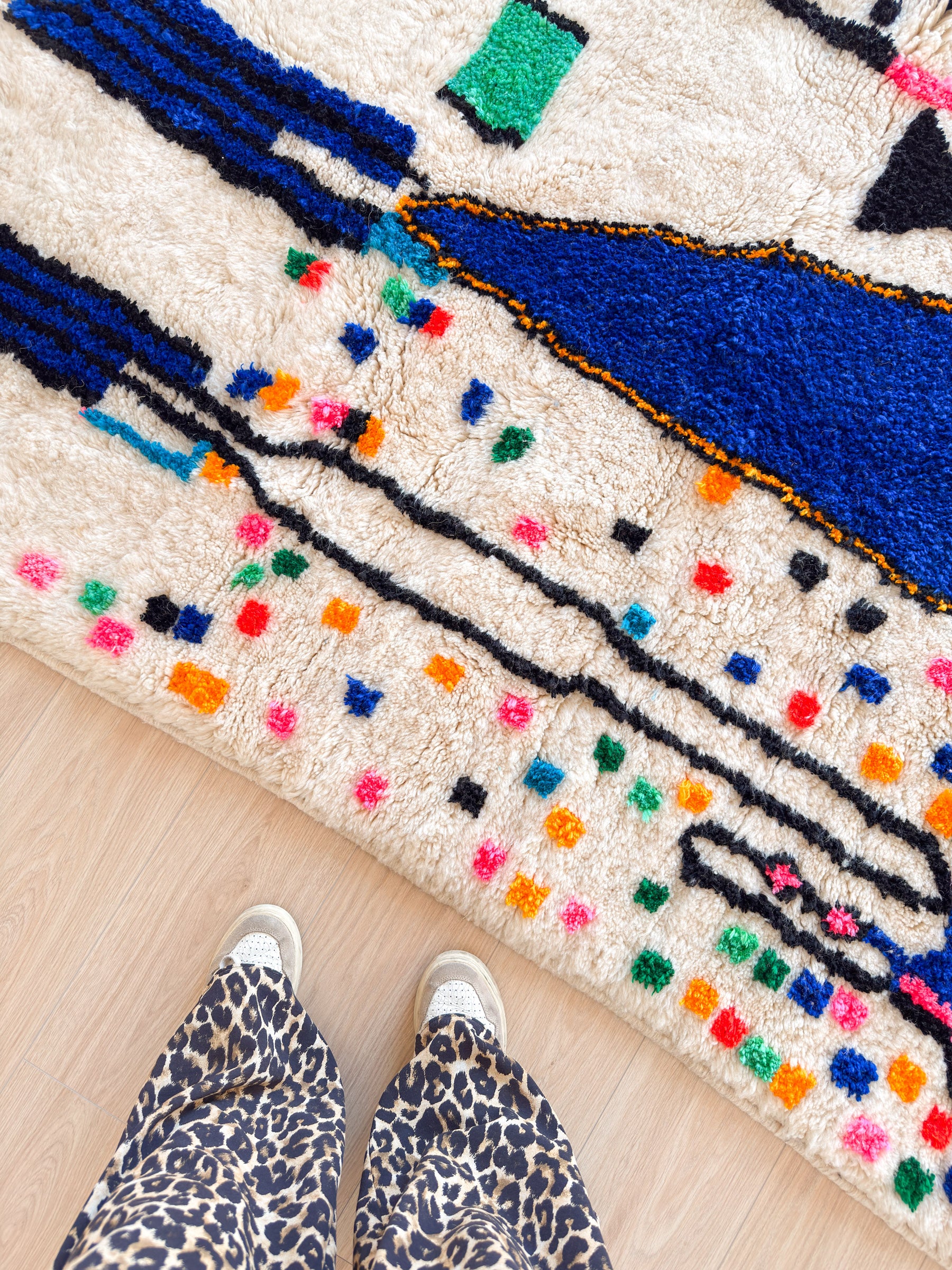 Bunter Berberteppich 148 x 229 cm - Nr. 2410