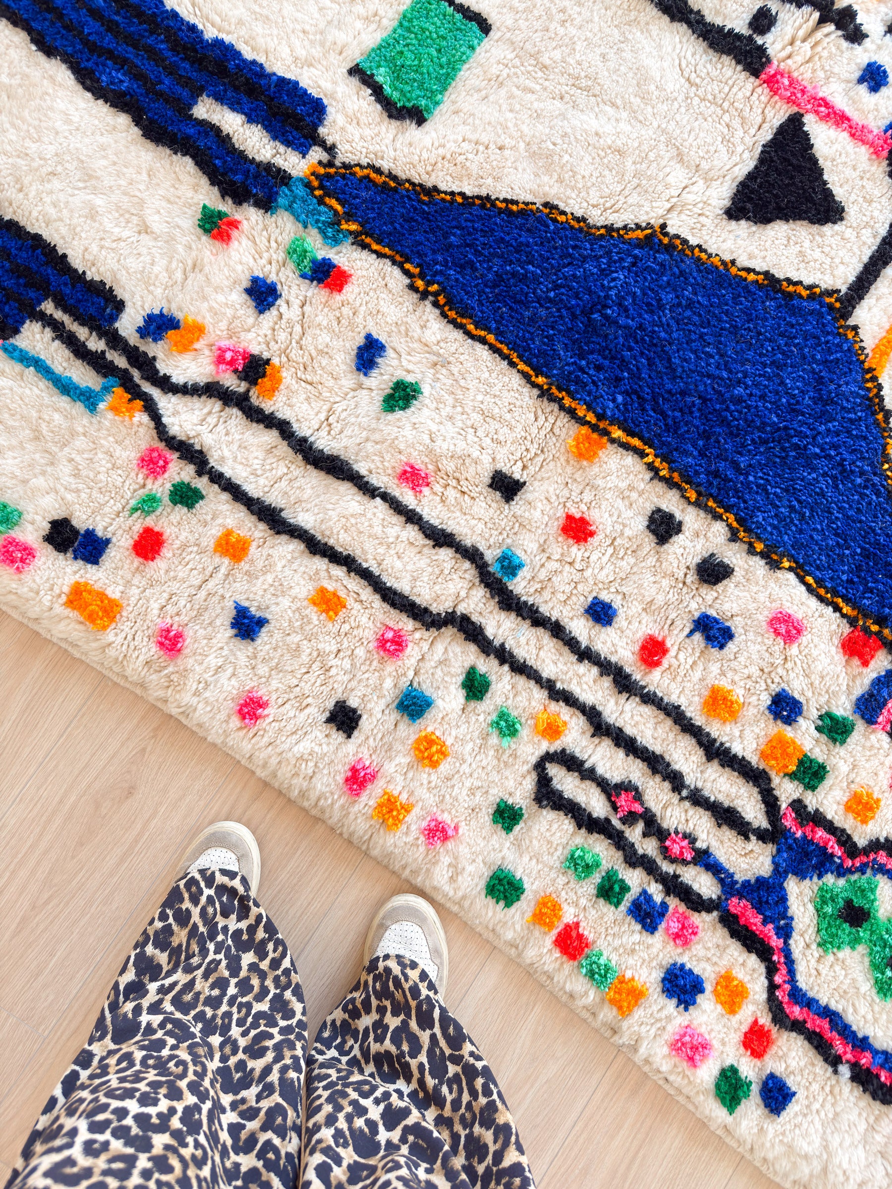 Bunter Berberteppich 148 x 229 cm - Nr. 2410