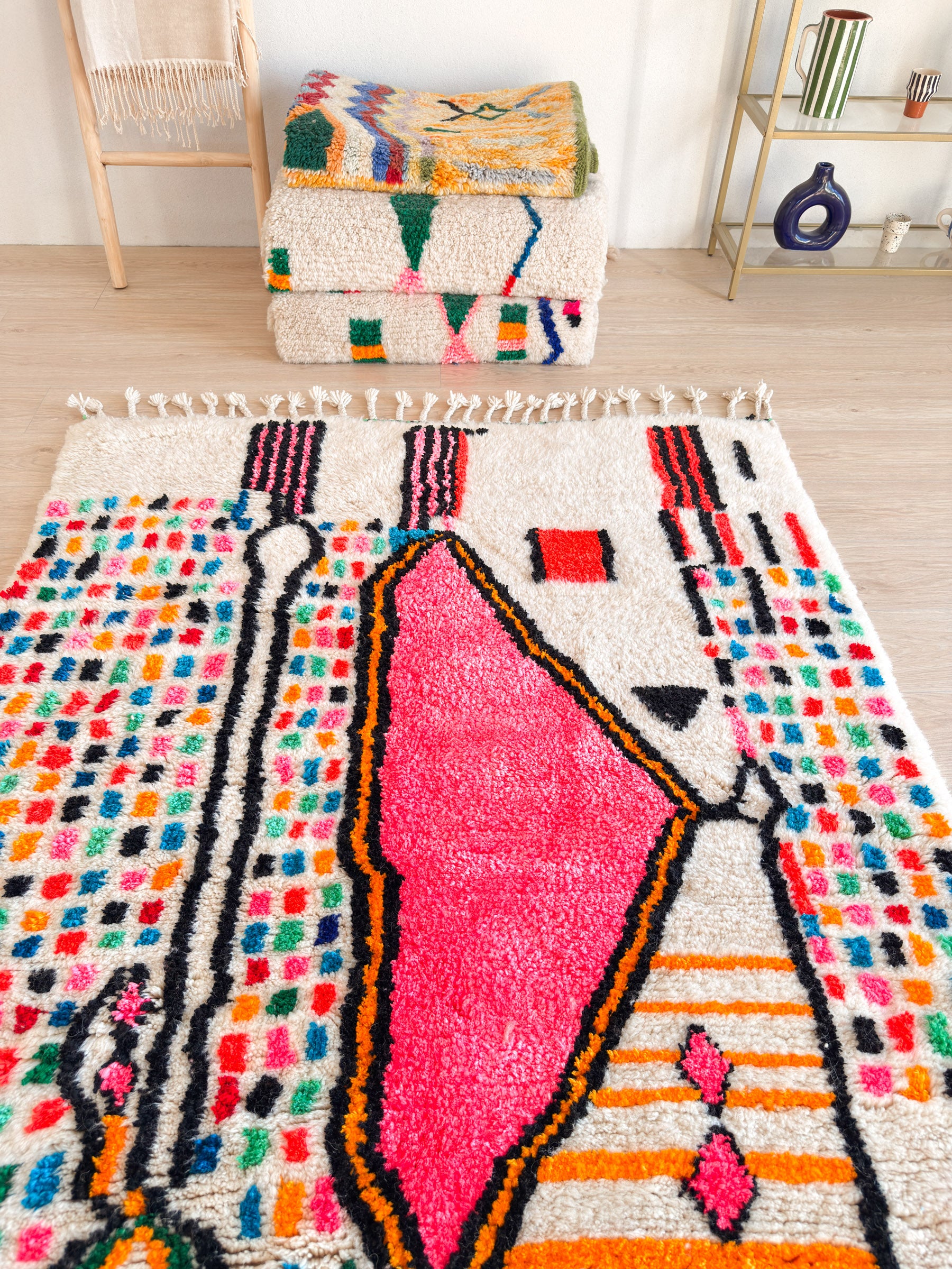 Bunter Berberteppich 152 x 241 cm - Nr. 2436