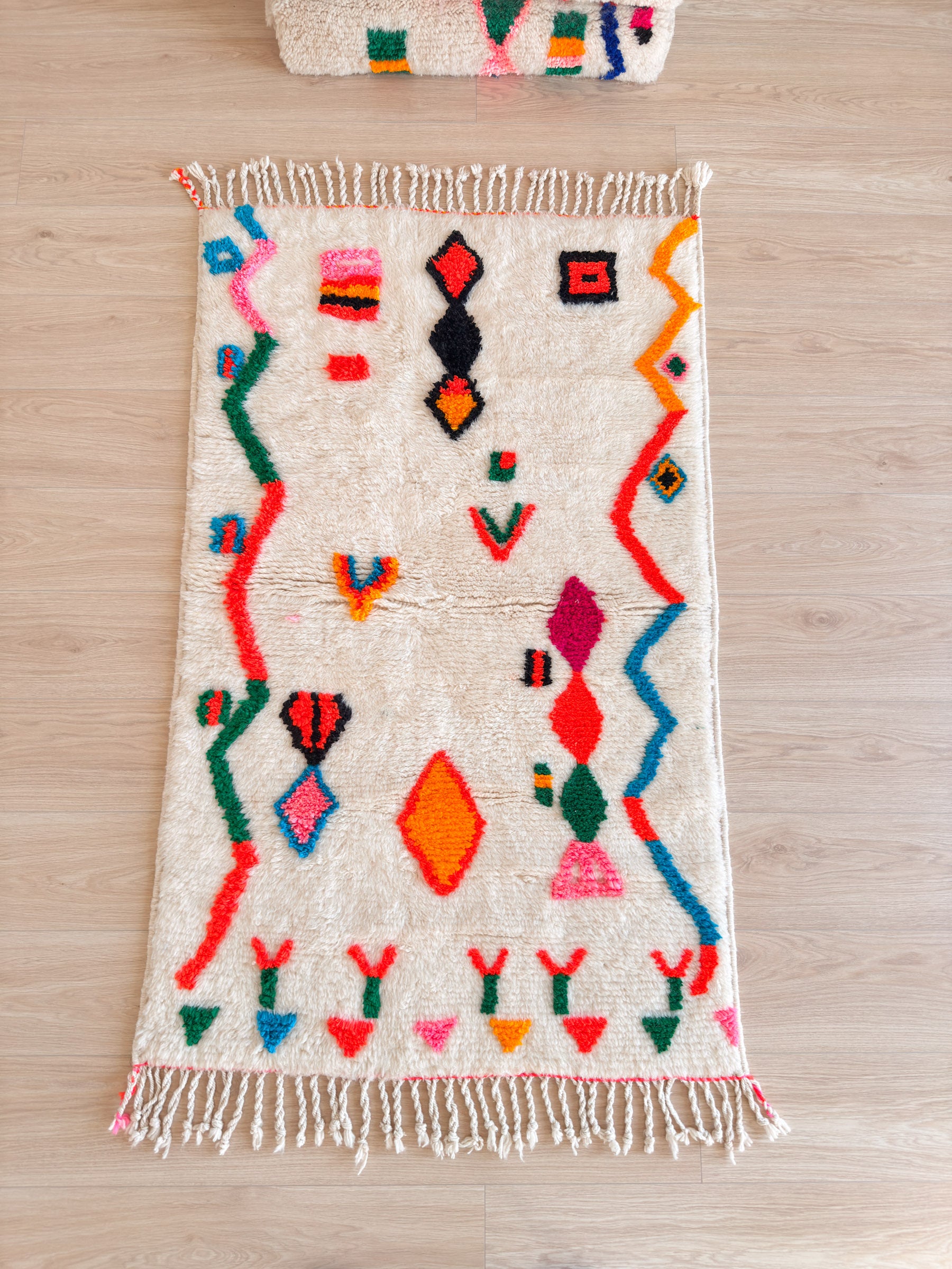 Bunter Berberteppich 96 x 176 cm - Nr. 2456