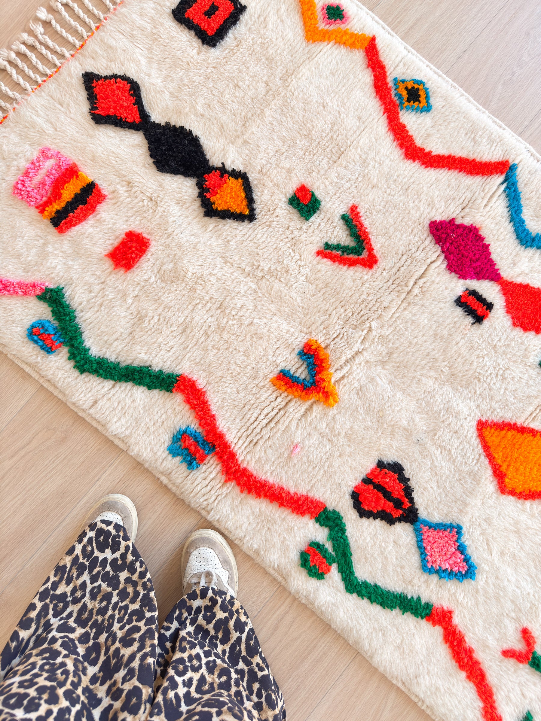 Bunter Berberteppich 96 x 176 cm - Nr. 2456