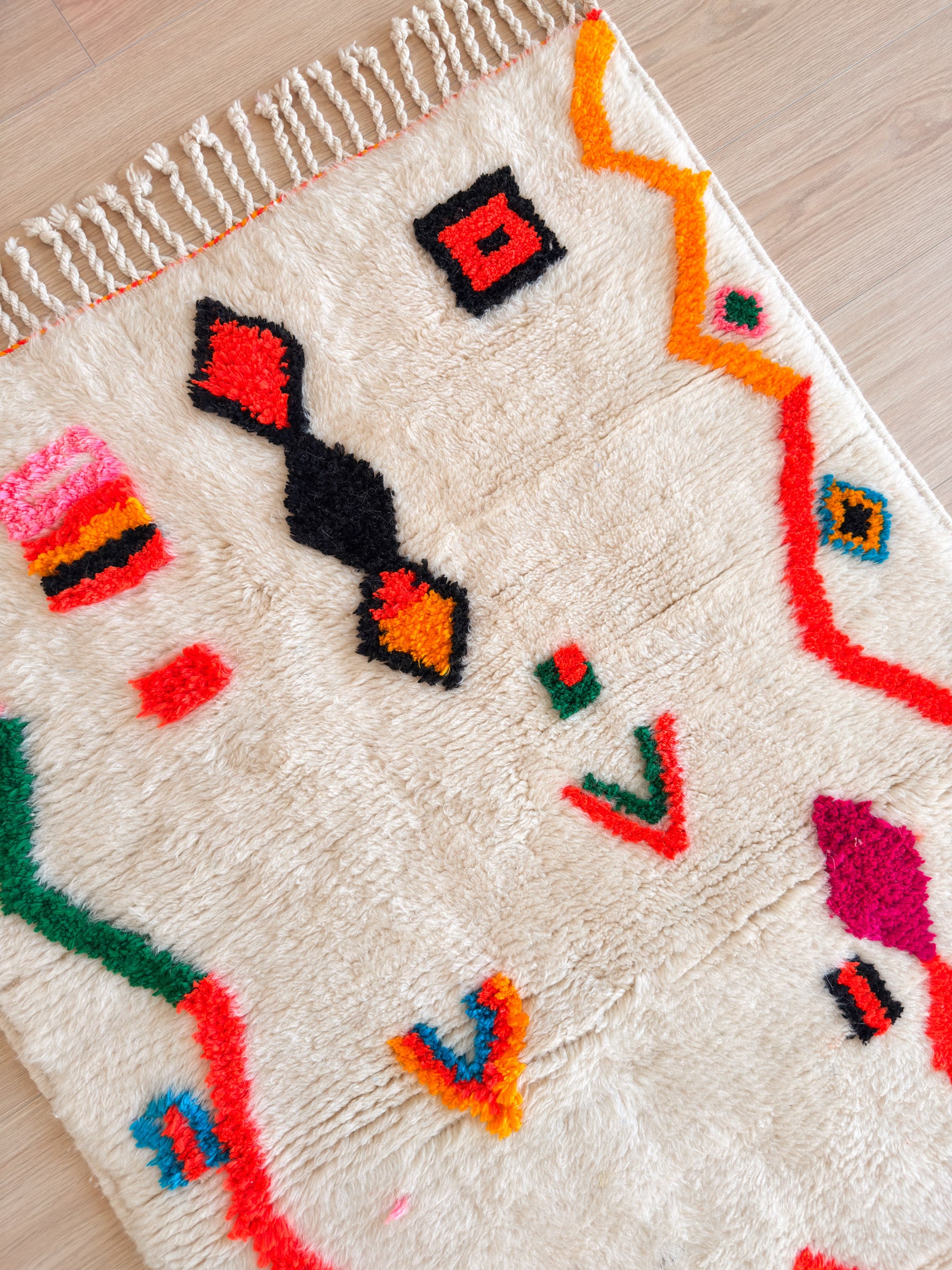 Bunter Berberteppich 96 x 176 cm - Nr. 2456