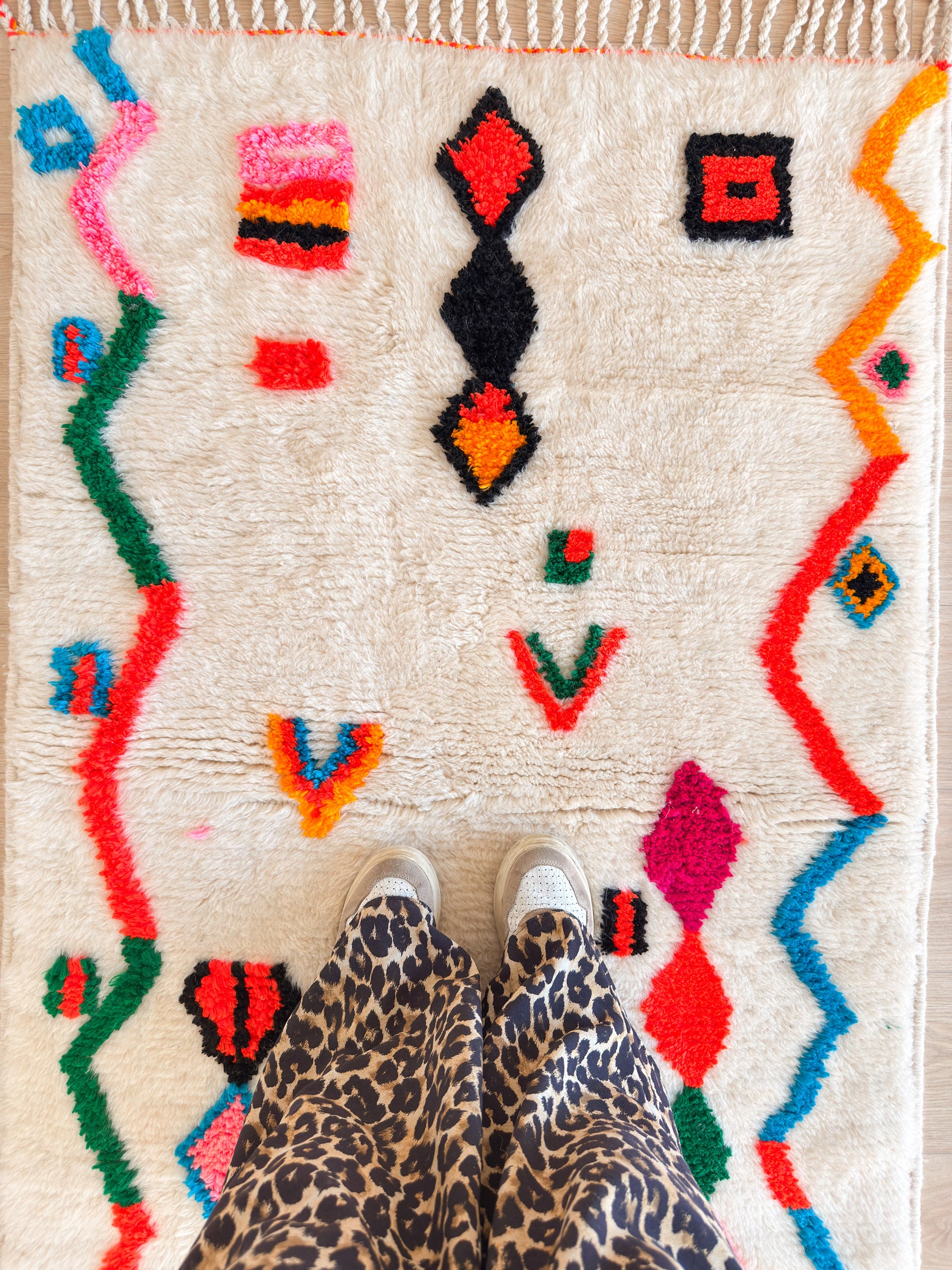 Bunter Berberteppich 96 x 176 cm - Nr. 2456