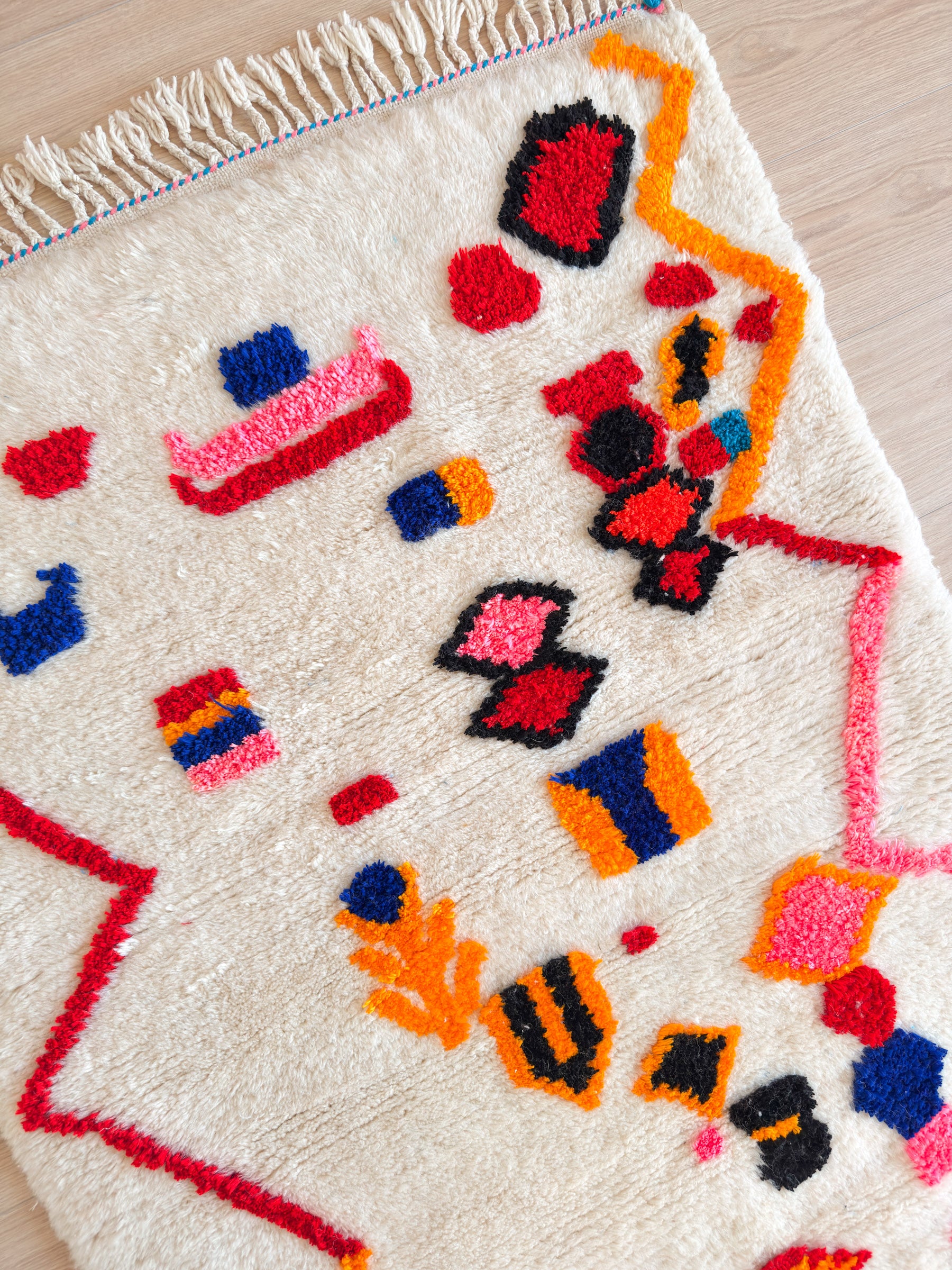 Bunter Berberteppich 100 x 169 cm - Nr. 2465