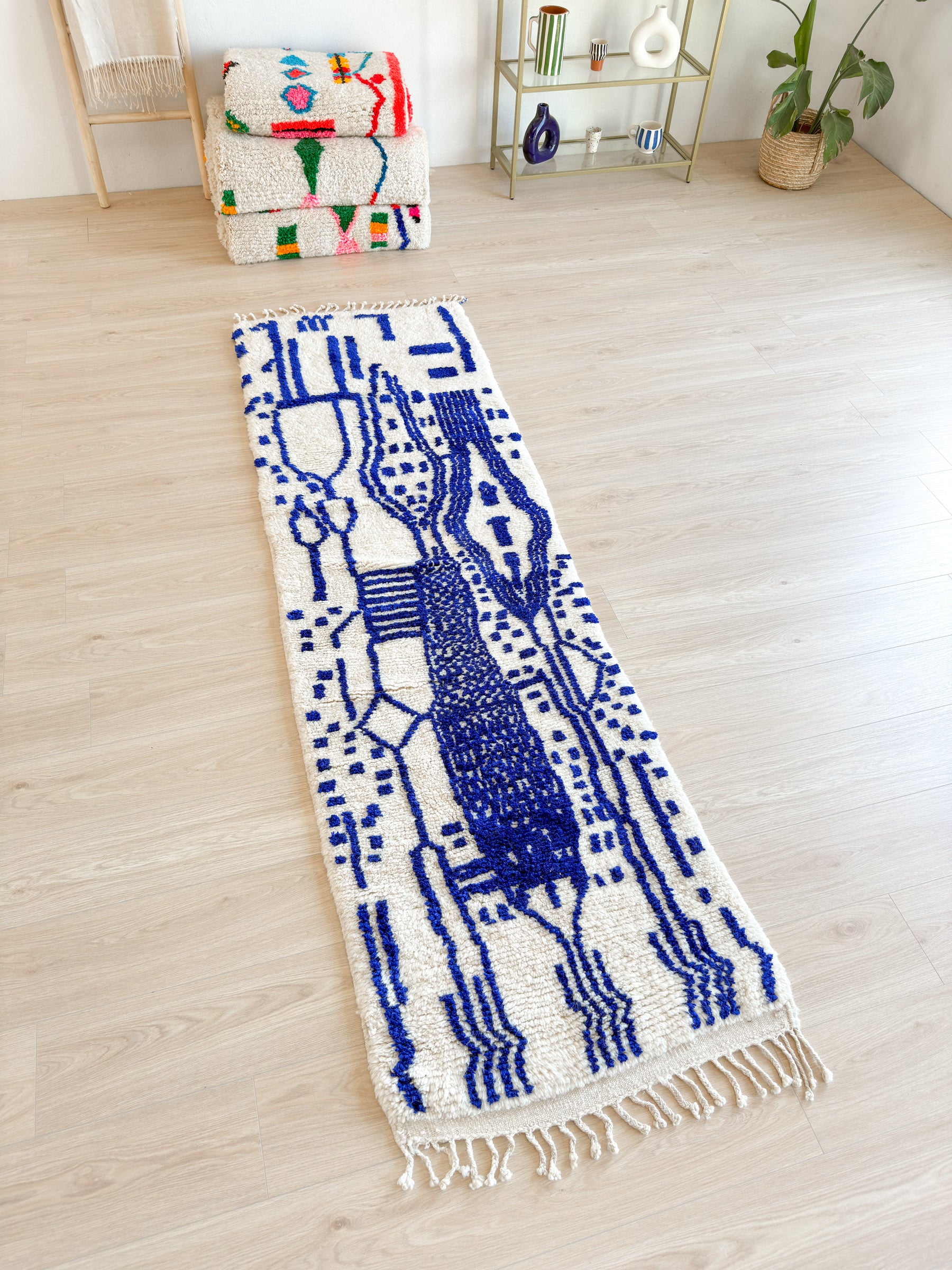 Tapis de couloir berbère coloré 80 x 274 cm - n°2110