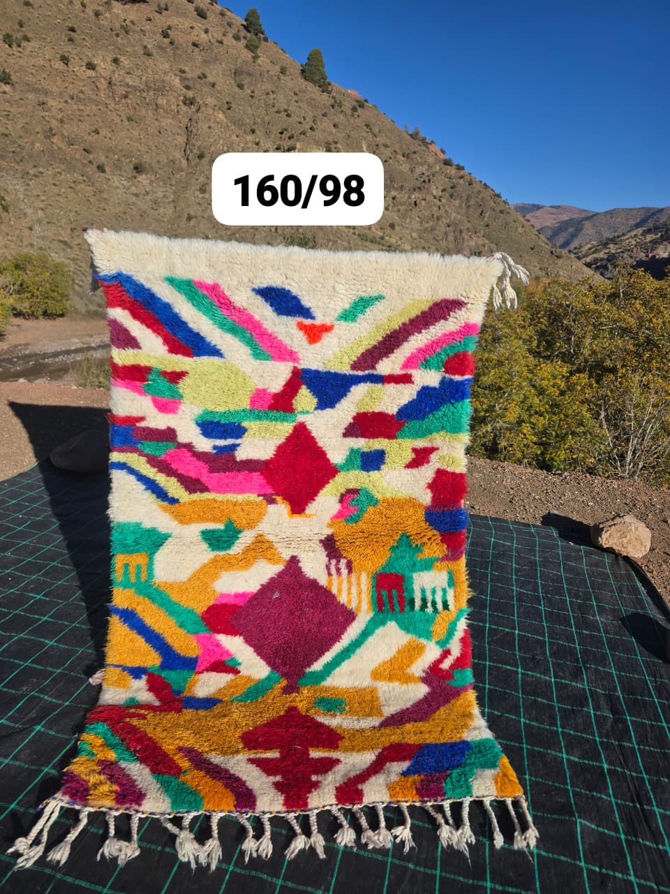 Bunter Berberteppich 97 x 182 cm - Nr. 2502