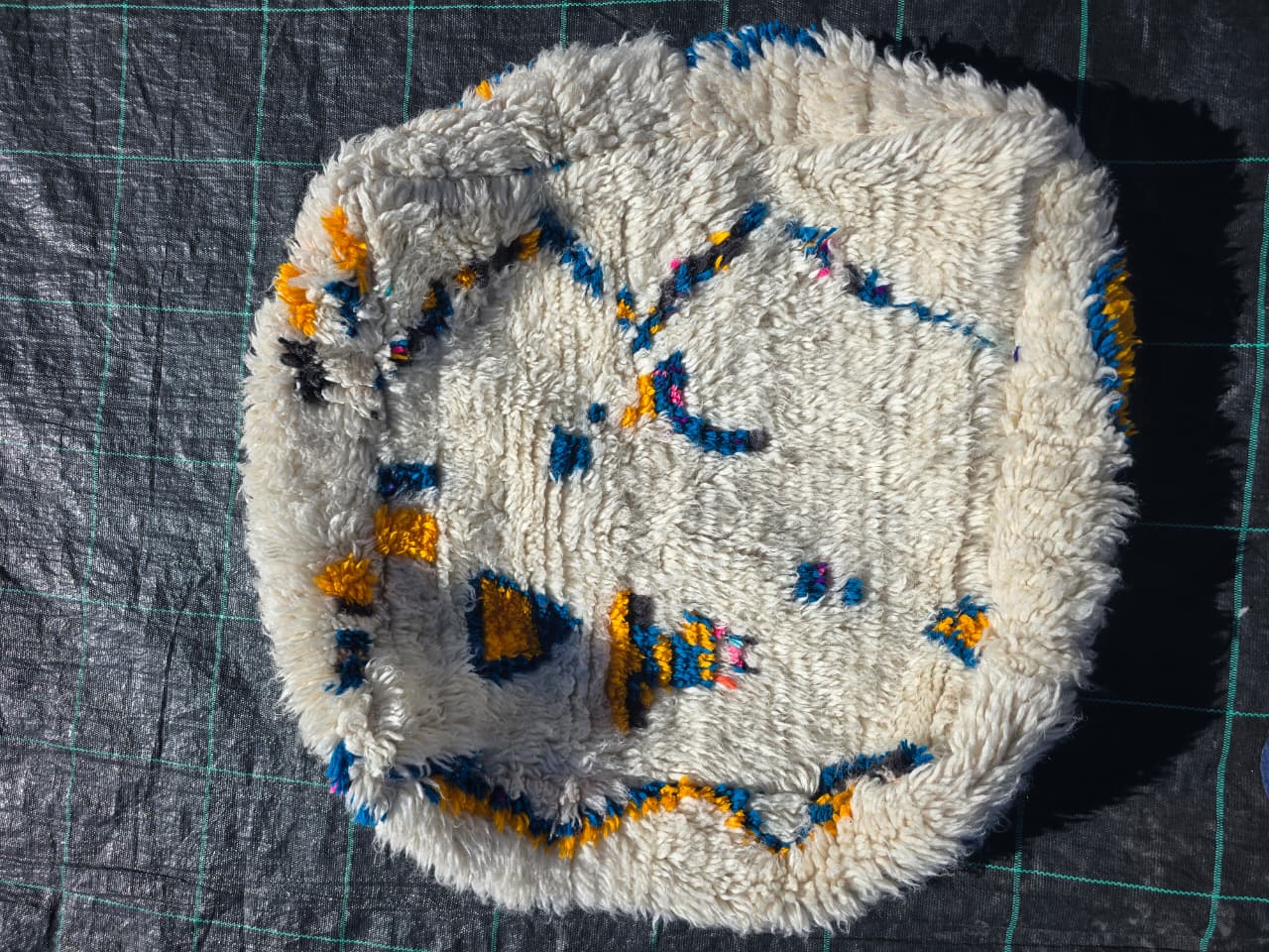 Draft - Moroccan pouf, colorful Berber pouf - 60 x 60 cm - No. 89