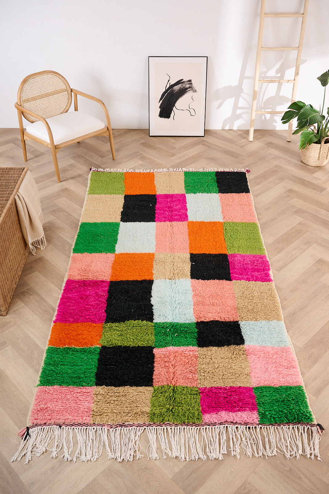 Colorful Berber Rug 140 x 277 cm / 4.6 x 9.1 ft - n°1451