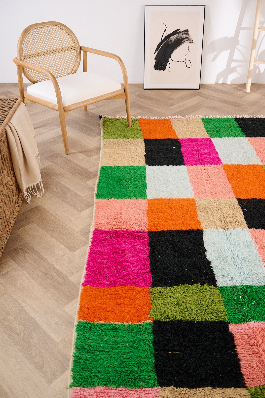 Colorful Berber Rug 140 x 277 cm / 4.6 x 9.1 ft - n°1451