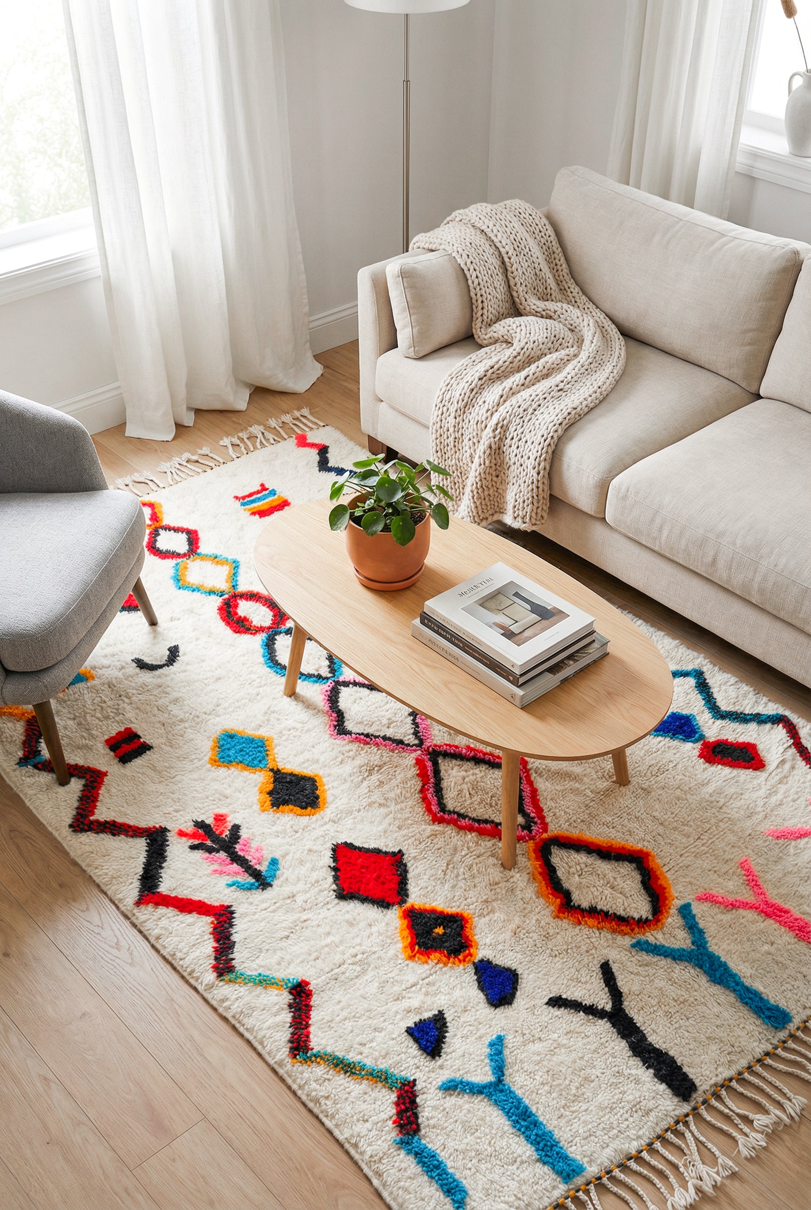 Tapis berbère coloré 189 x 330 cm - n°1957