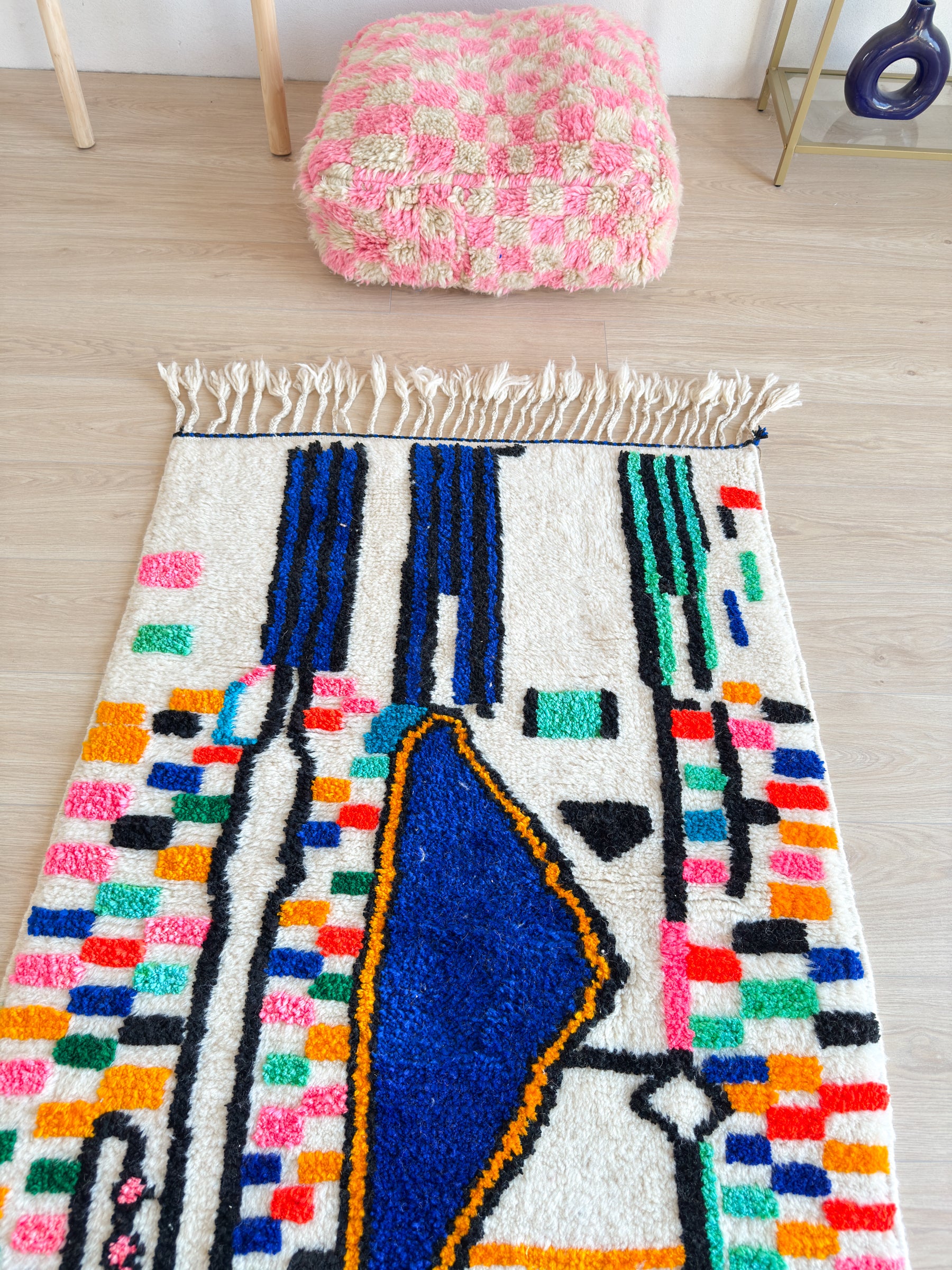 Colorful Berber rug 99 x 185 cm - No. 2484