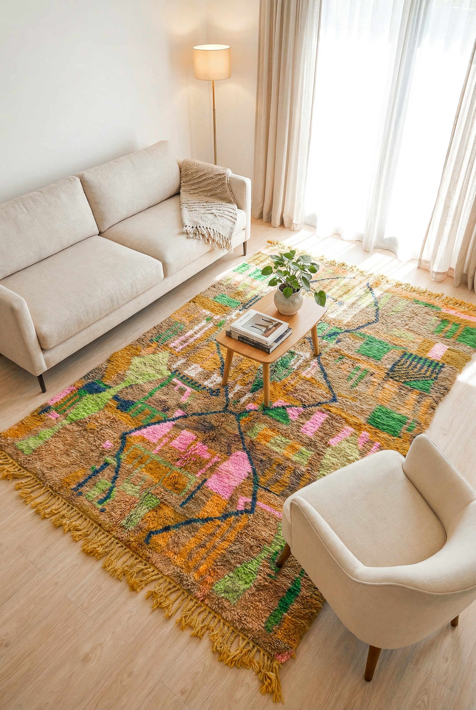 Farbenfroher Berberteppich 202 x 321 cm - Nr. 2097