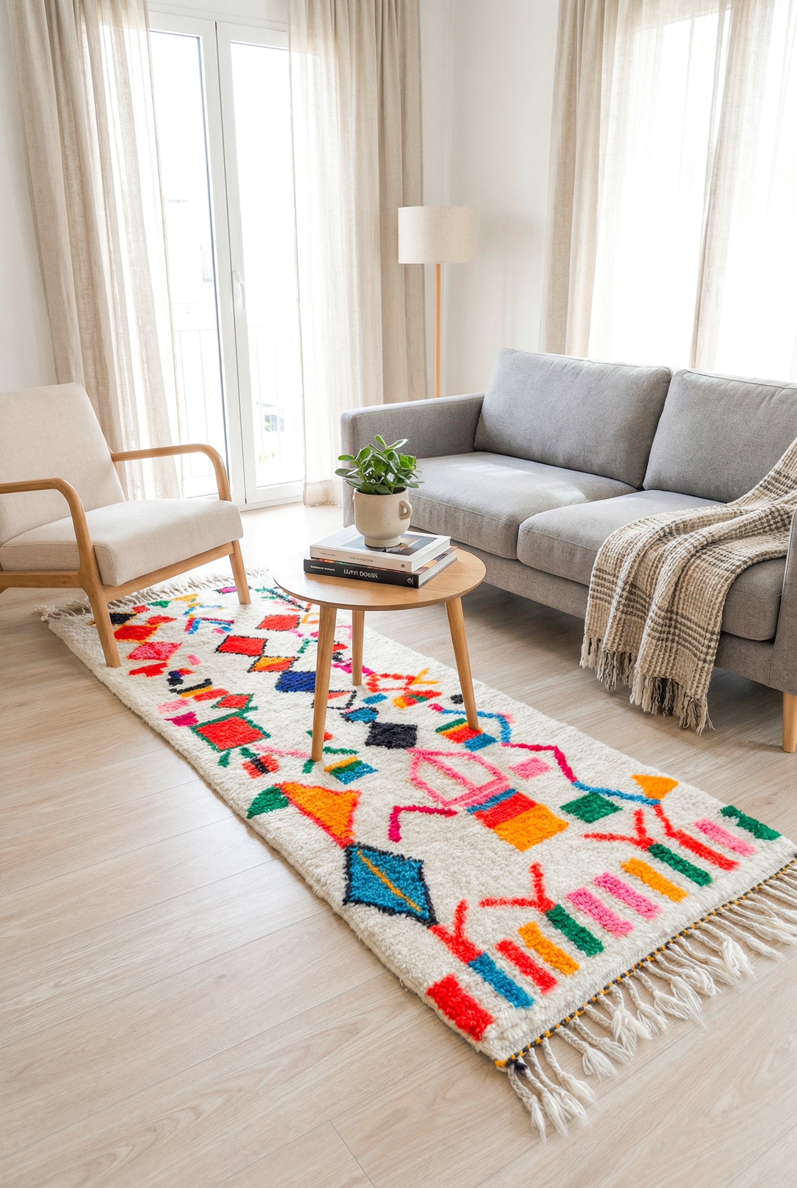 Tapis de couloir berbère coloré 85 x 268 cm - n°2222