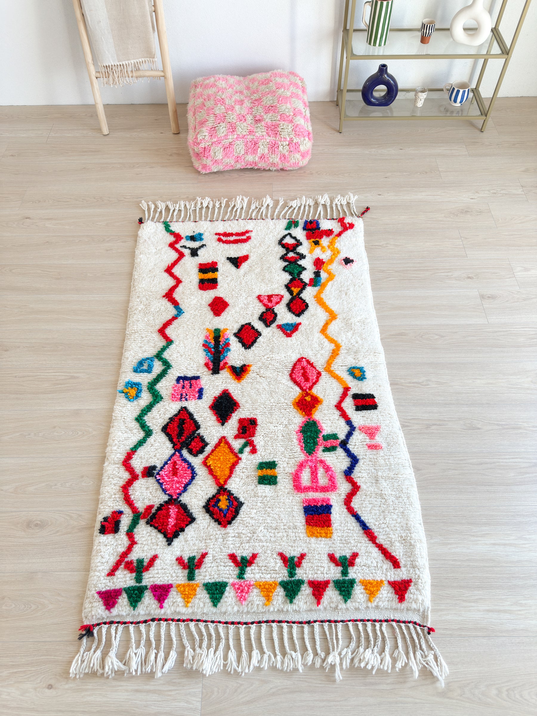 Tapis berbère coloré 106 x 204 cm - n°2504