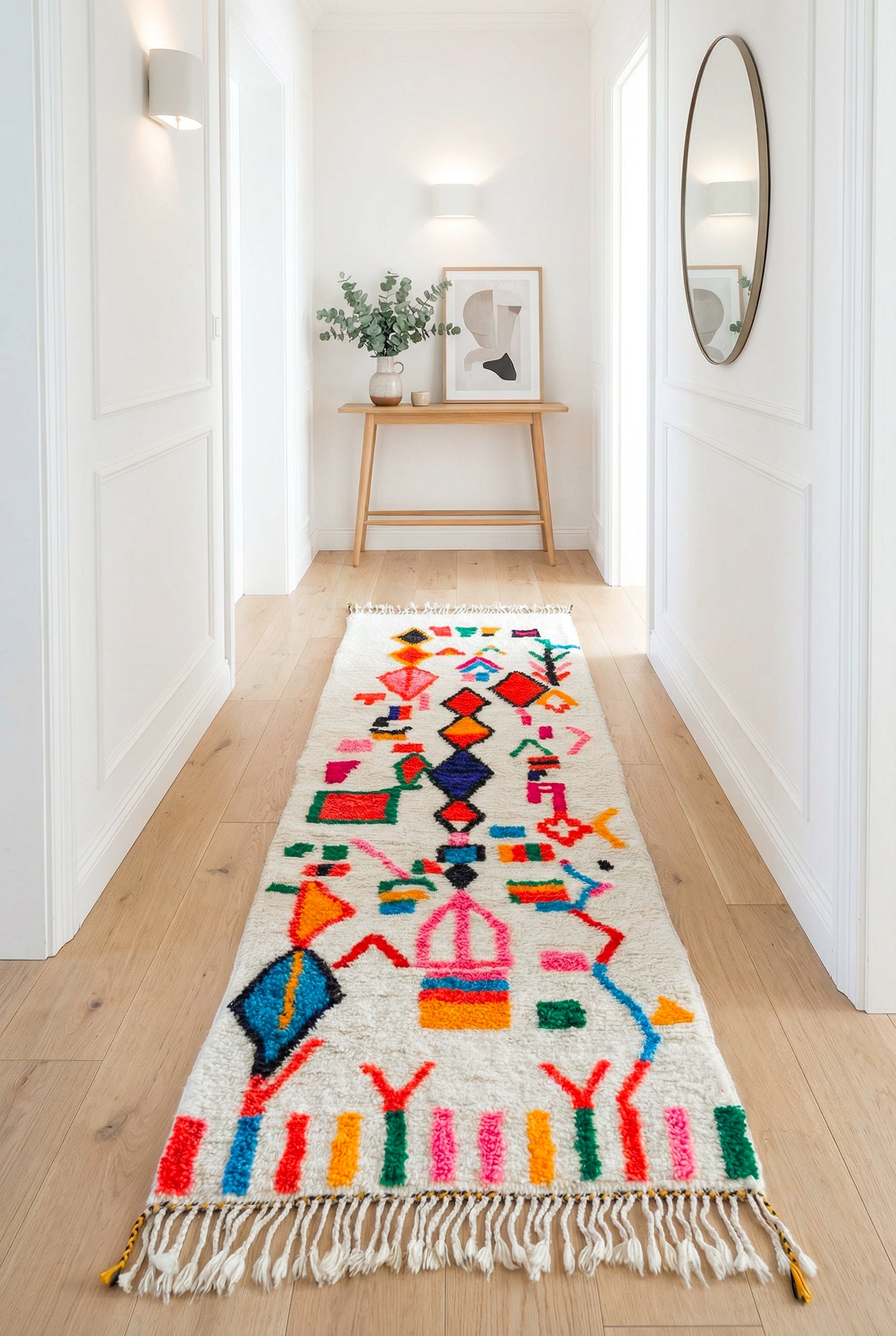 Tapis de couloir berbère coloré 86 x 260 cm - n°2232