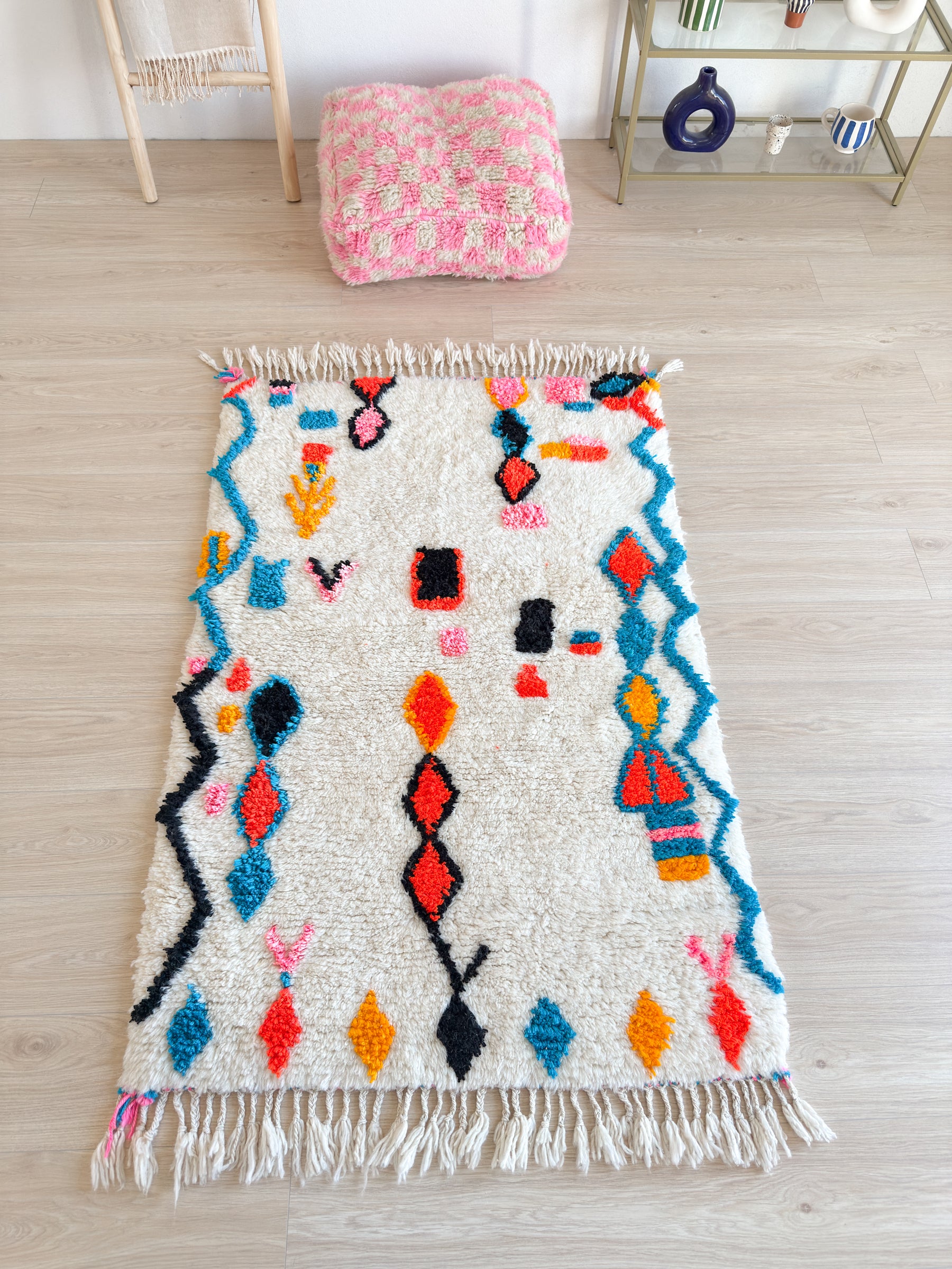 Tapis berbère coloré 104 x 180 cm - n°2493