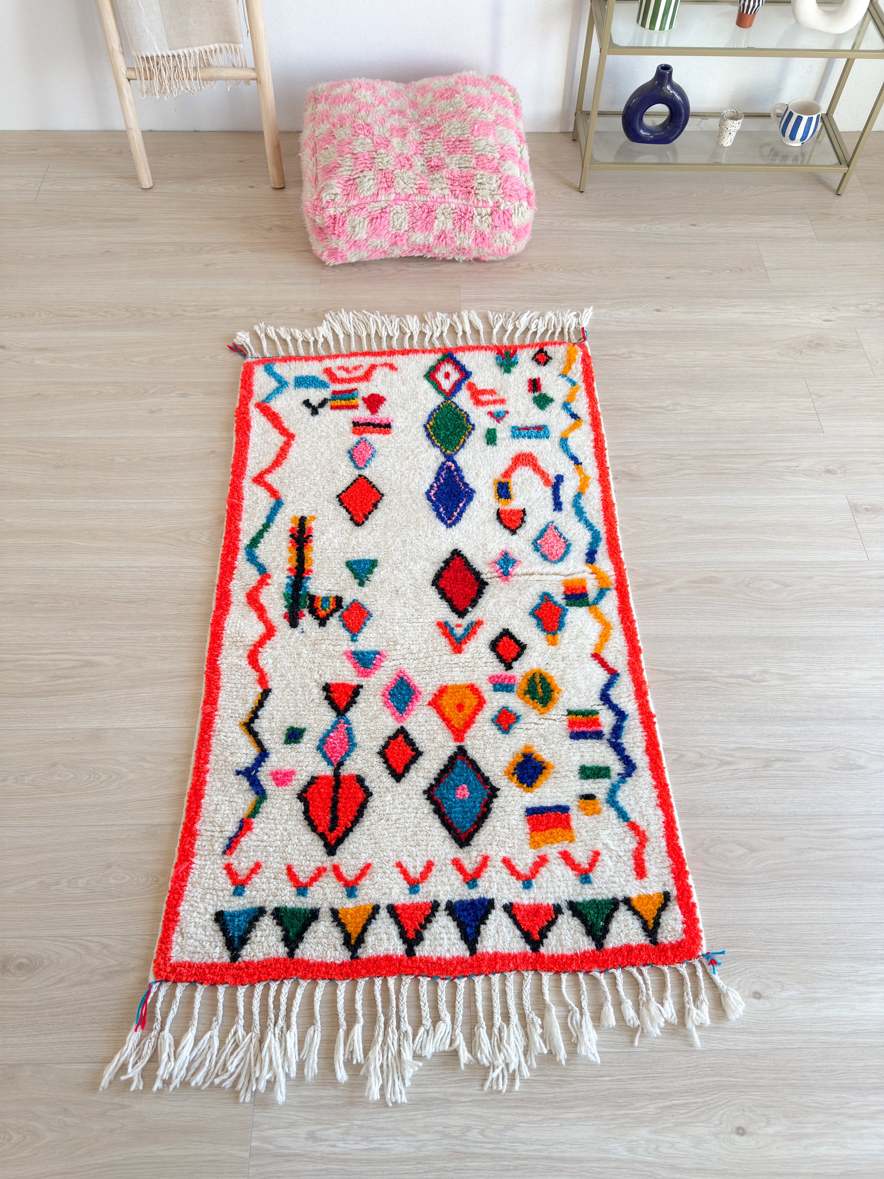 Tapis berbère coloré 91 x 175 cm - n°2473