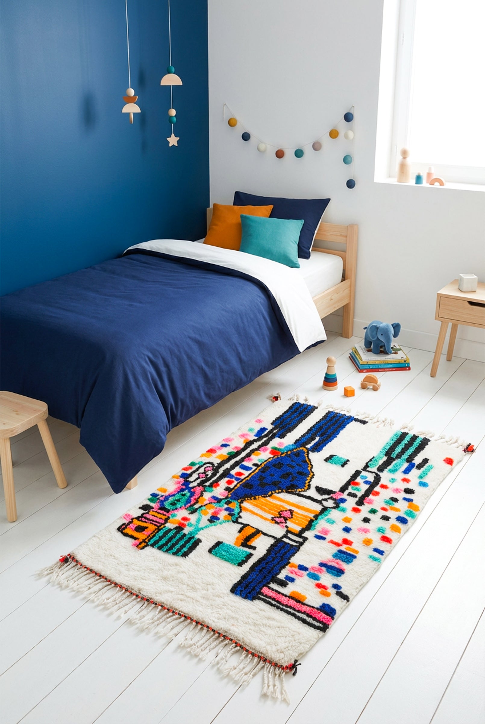 Tapis berbère coloré 93 x 162 cm - n°2459