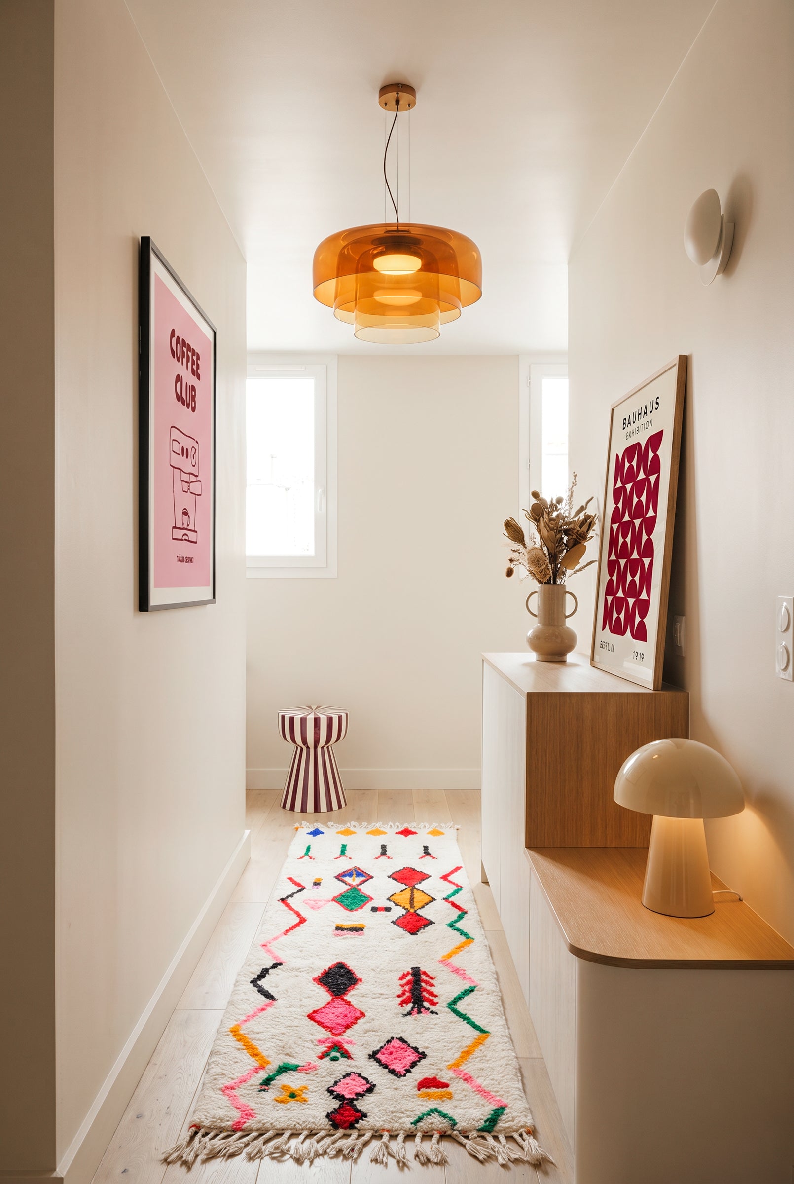 Colorful Berber hallway runner 84 x 251 cm - No. 2374