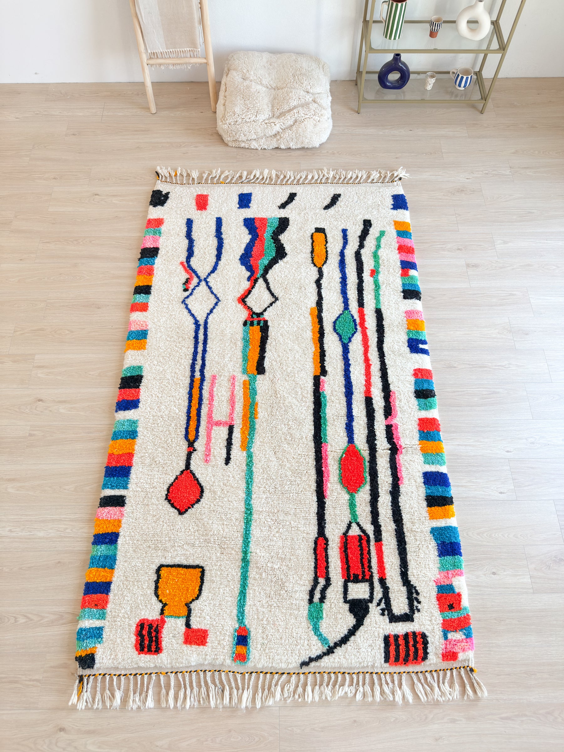 Bunter Berberteppich 155 x 277 cm - Nr. 2579