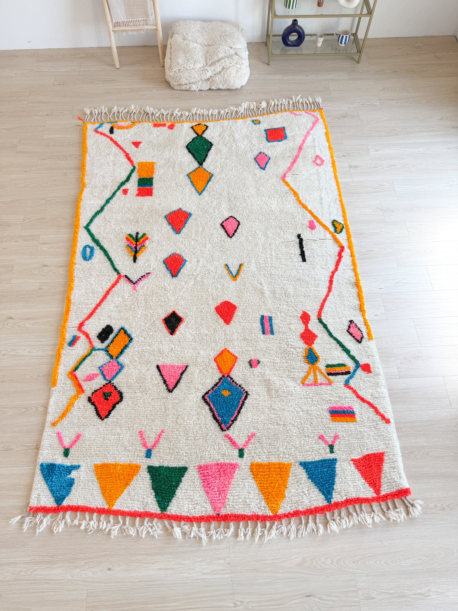 Bunter Berberteppich 192 x 310 cm - Nr. 2578