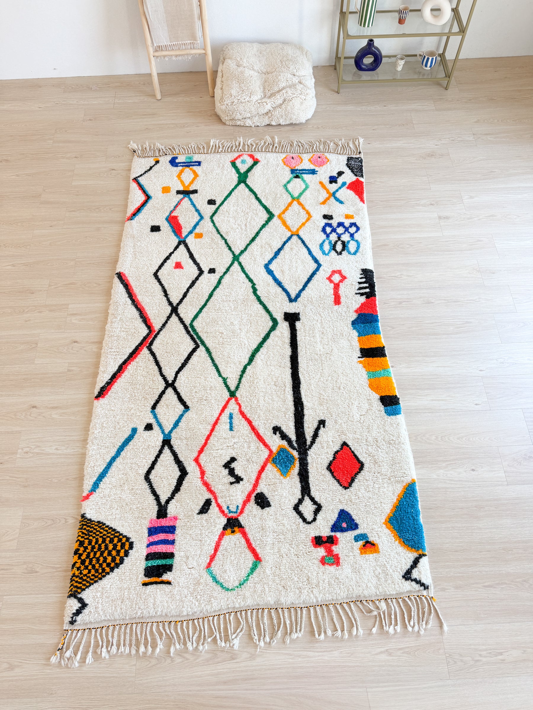 Bunter Berberteppich 159 x 302 cm - Nr. 2583
