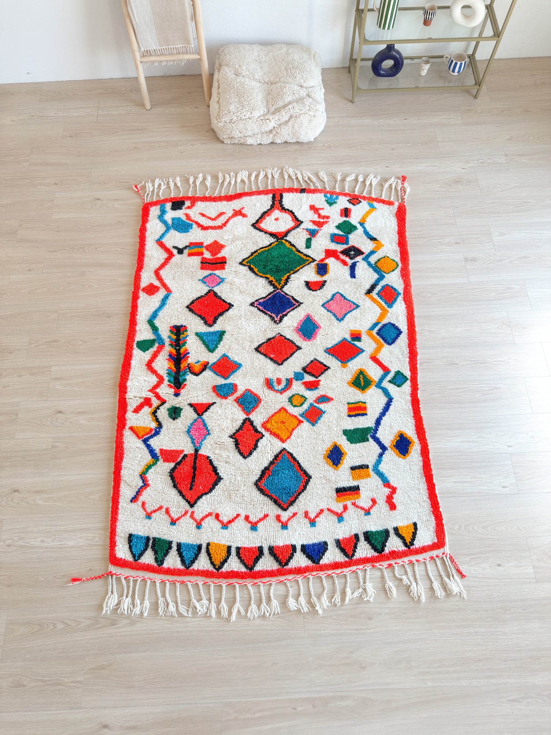 Bunter Berberteppich 154 x 241 cm - Nr. 2591
