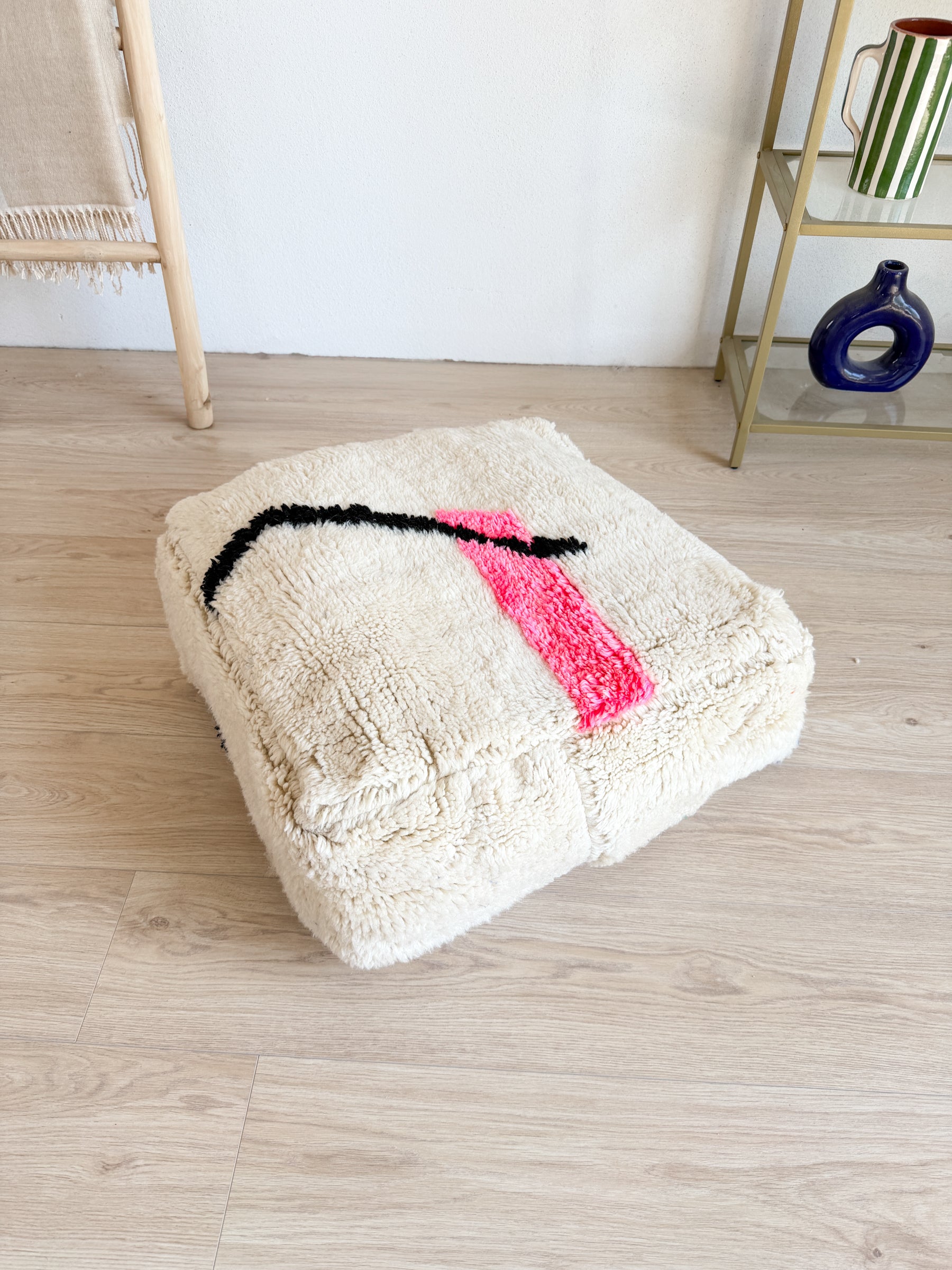 Marokkaanse Poef, kleurrijke Berberse poef - 60 x 60 cm - n°69