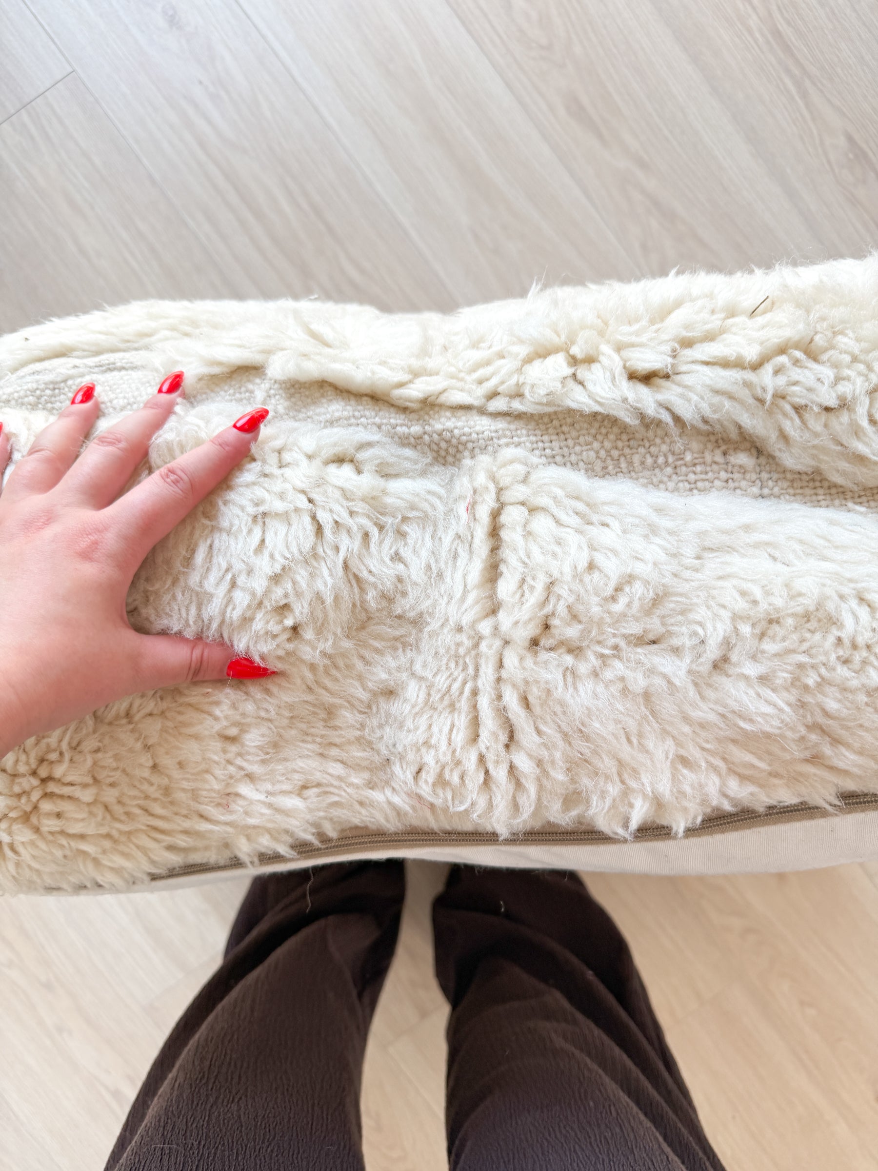 Entwurf – Marokkanischer Pouf, farbenfroher Berber-Pouf – 60 x 60 cm – Nr. 114