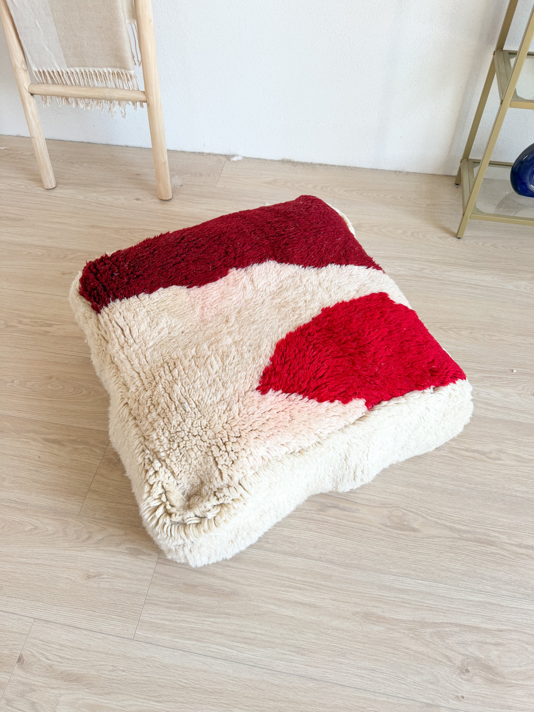 Draft - Moroccan pouf, colorful Berber pouf - 60 x 60 cm - No. 116
