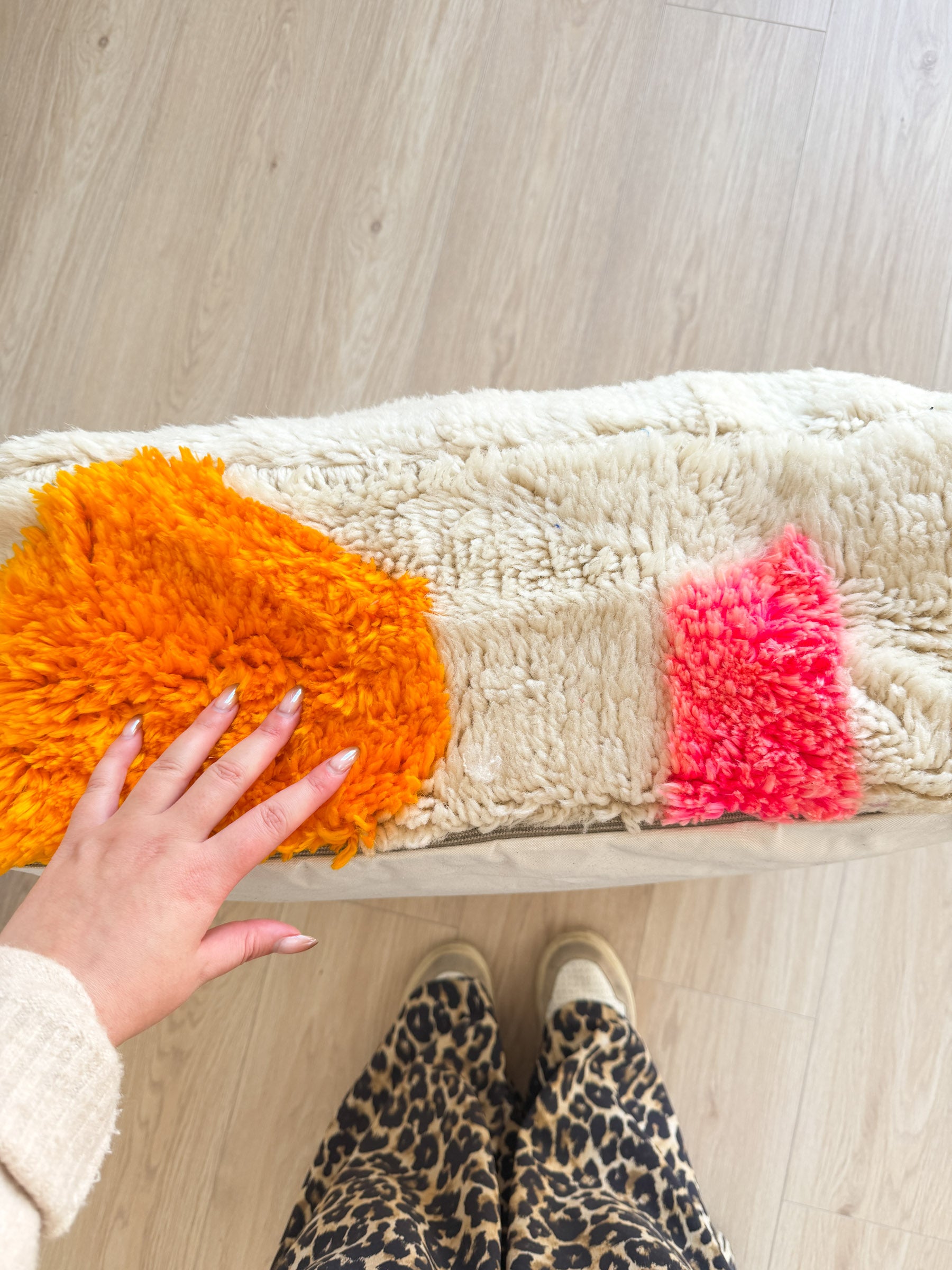 Marokkanischer Pouf, bunter Berber-Pouf - 60 x 60 cm - Nr. 78