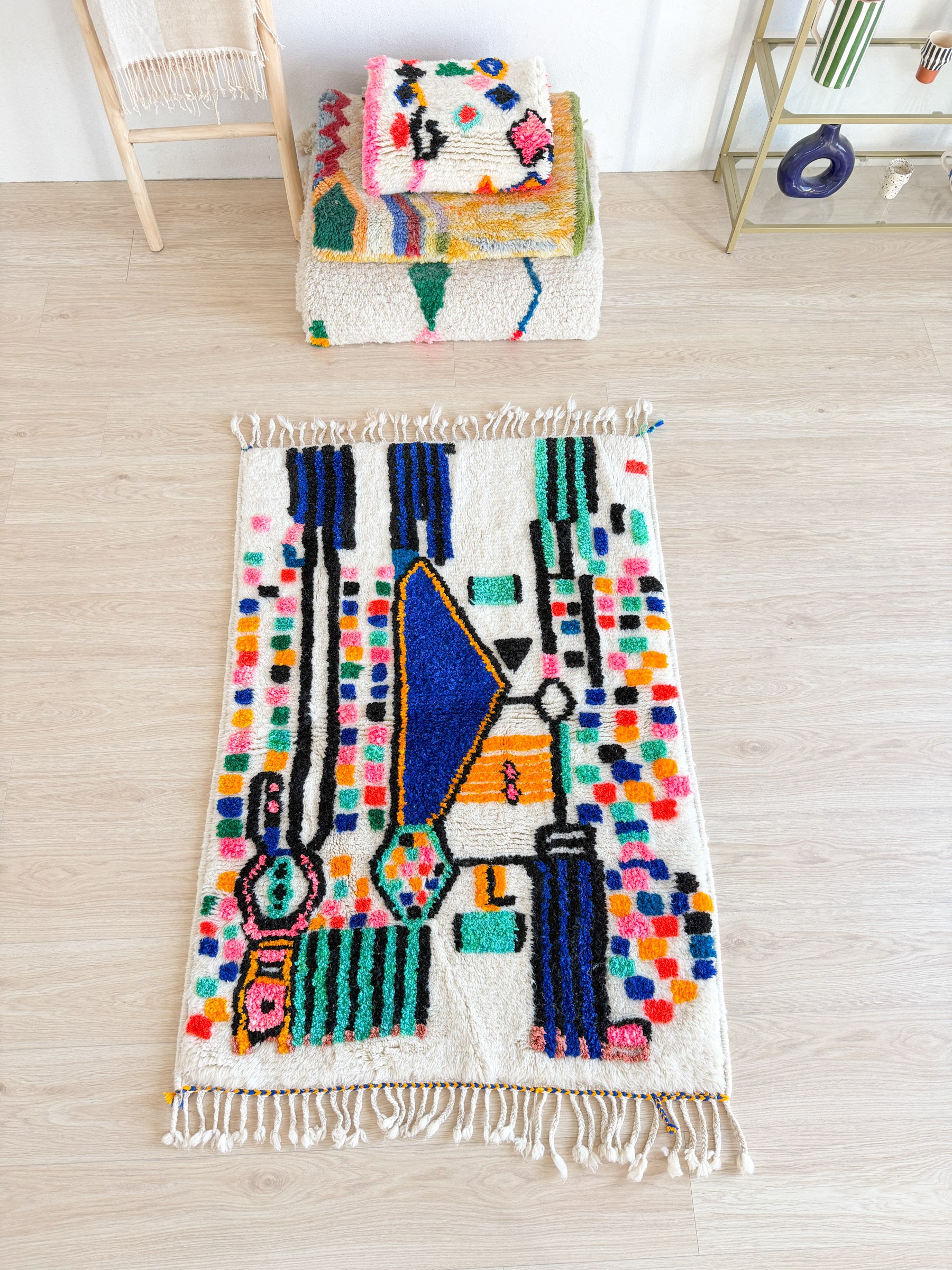 Colorful Berber rug 103 x 163 cm - No. 2441