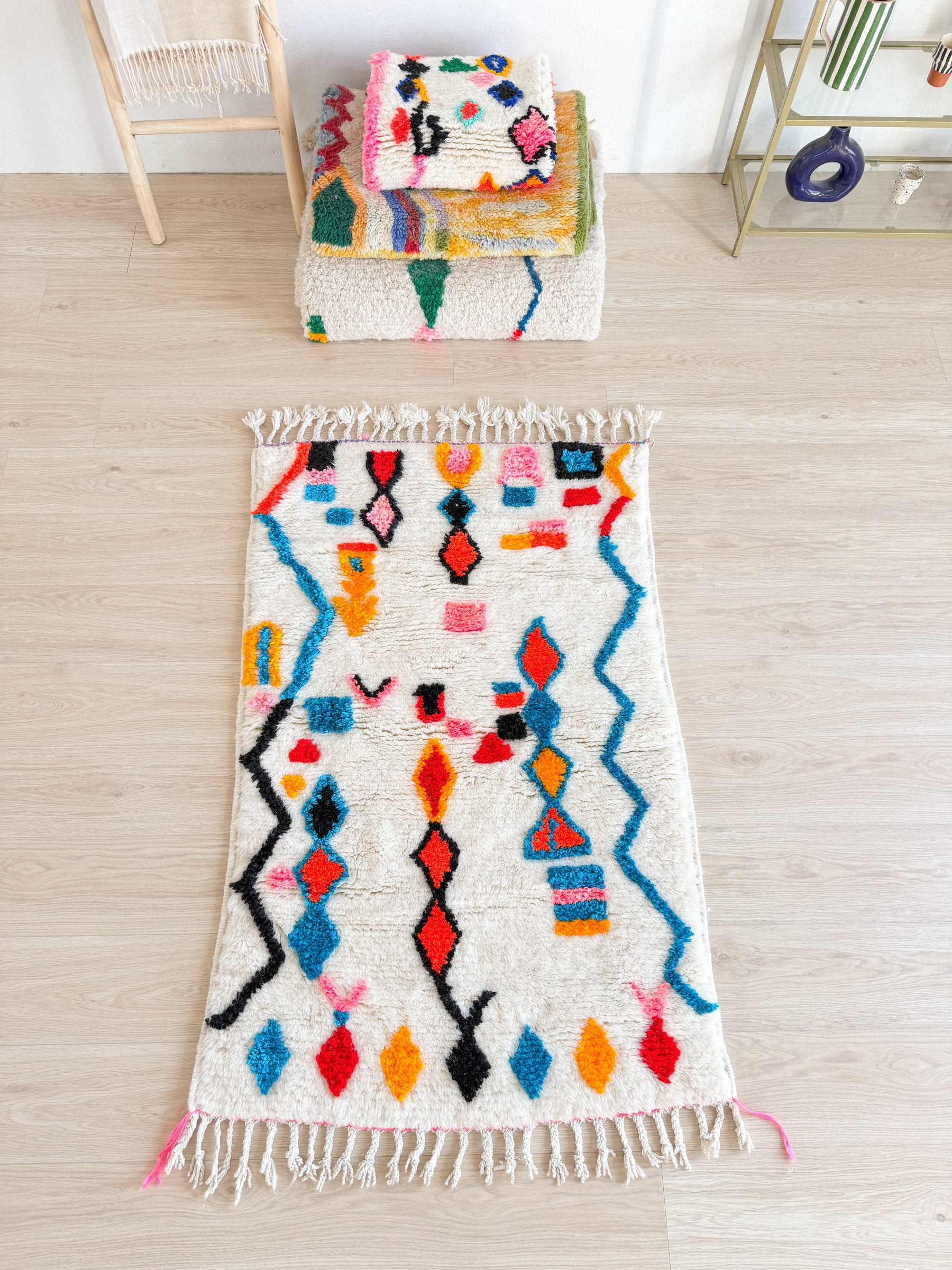 Colorful Berber rug 95 x 168 cm - No. 2402
