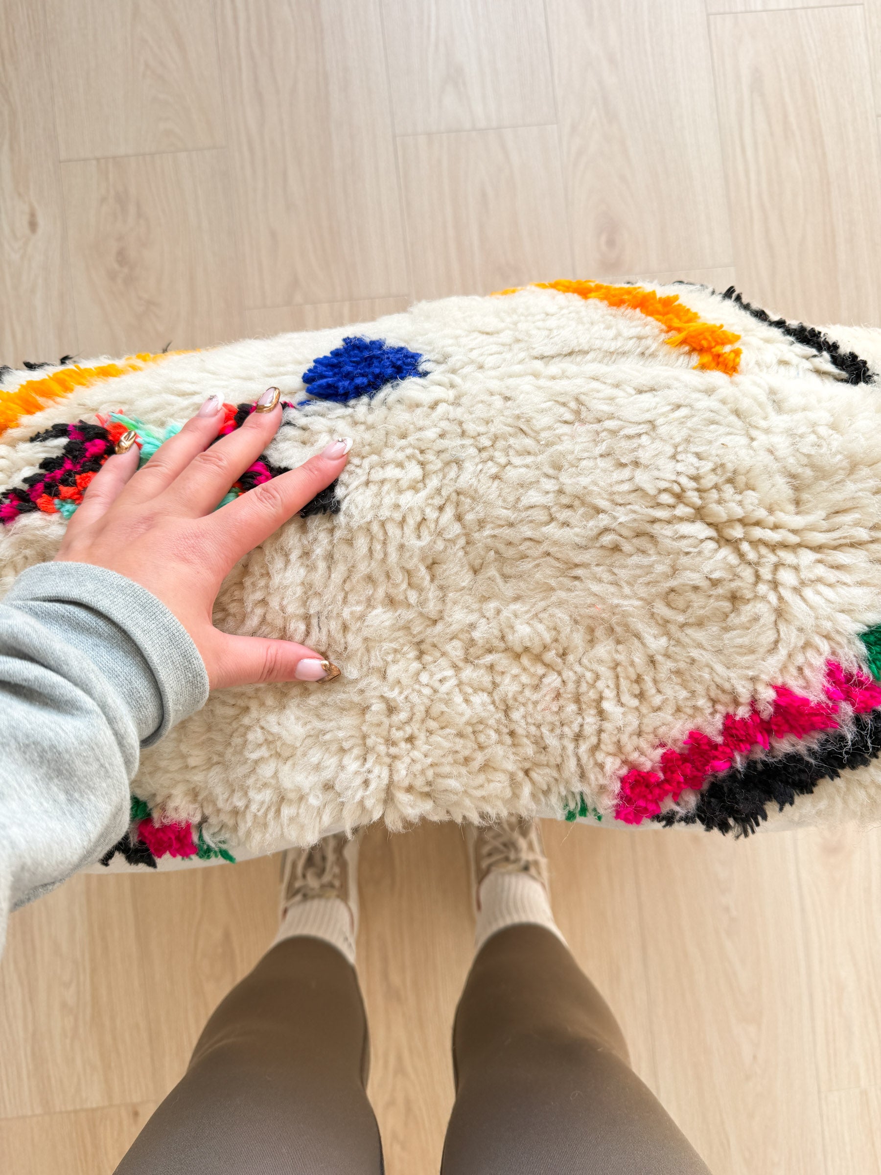 Moroccan pouf, colorful Berber pouf - 60 x 60 cm - n°71