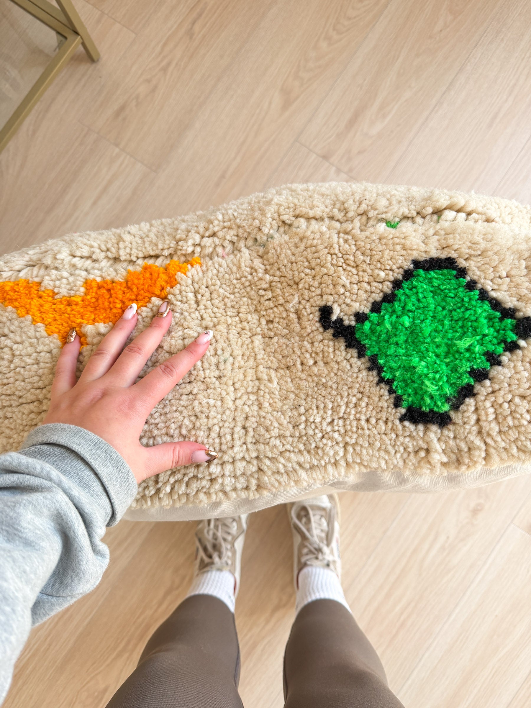 Marokkanischer Pouf, bunter Berber-Pouf - 60 x 60 cm - Nr. 79