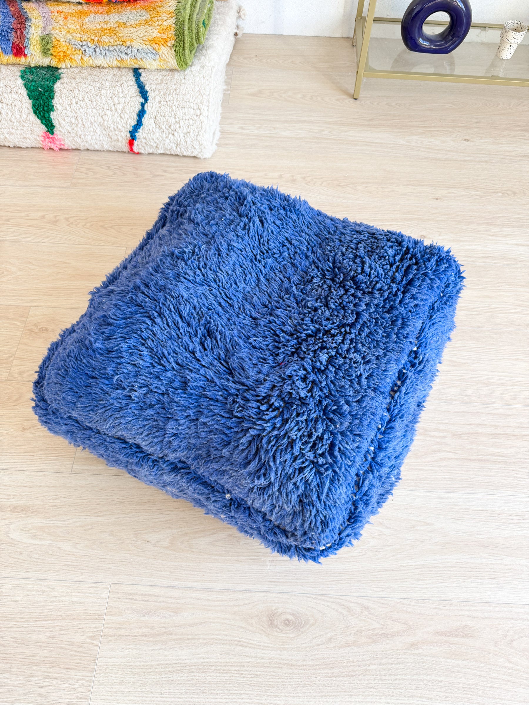 Moroccan pouf, colorful Berber pouf - 60 x 60 cm - n°88