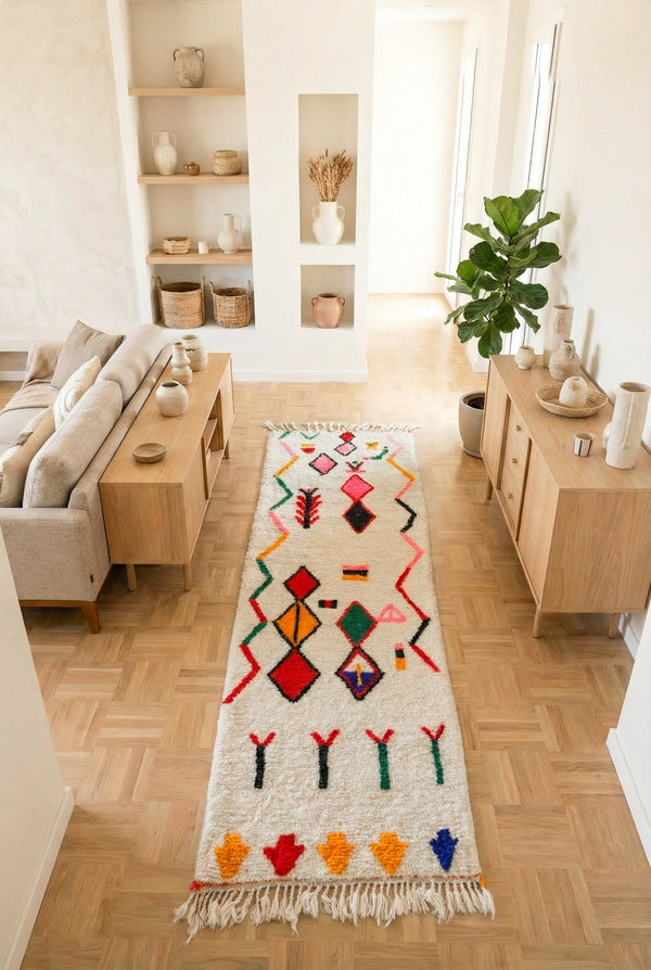 Tapete de corredor berbere colorido 84 x 251 cm - n°2374