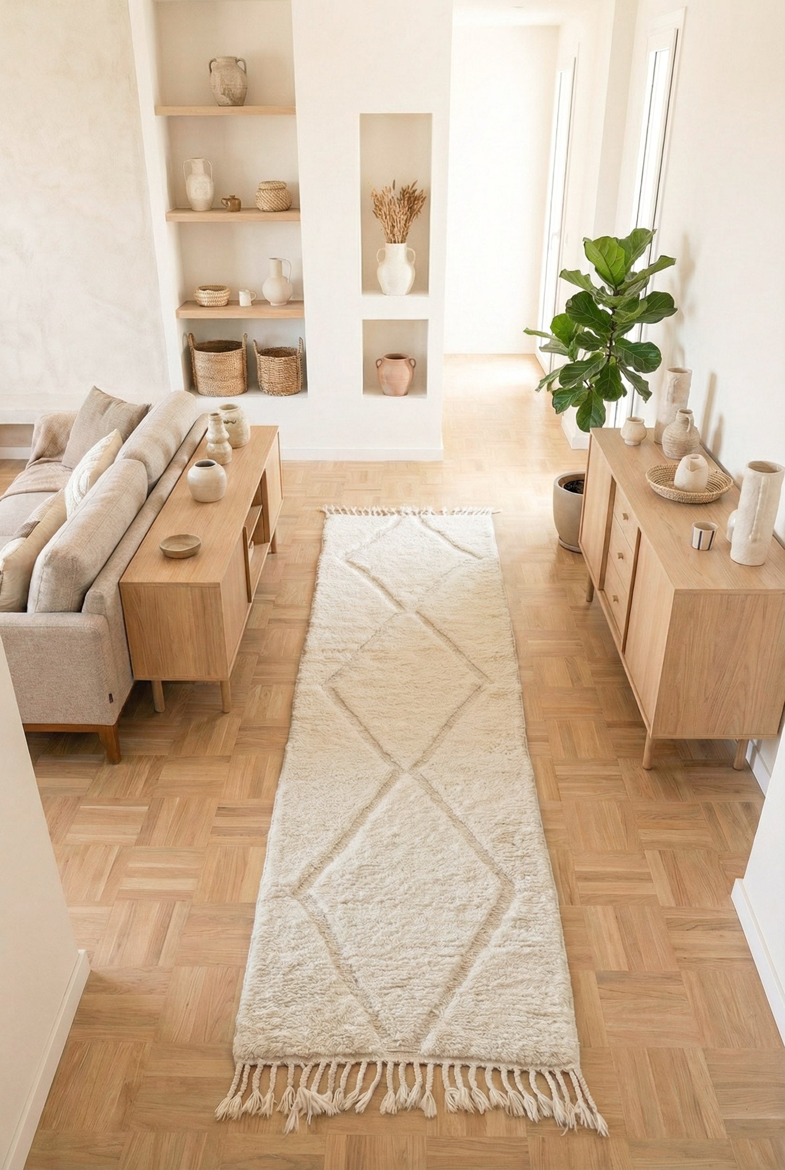 Tappeto da corridoio Beni Ouarain 88 x 300 cm - n°2384