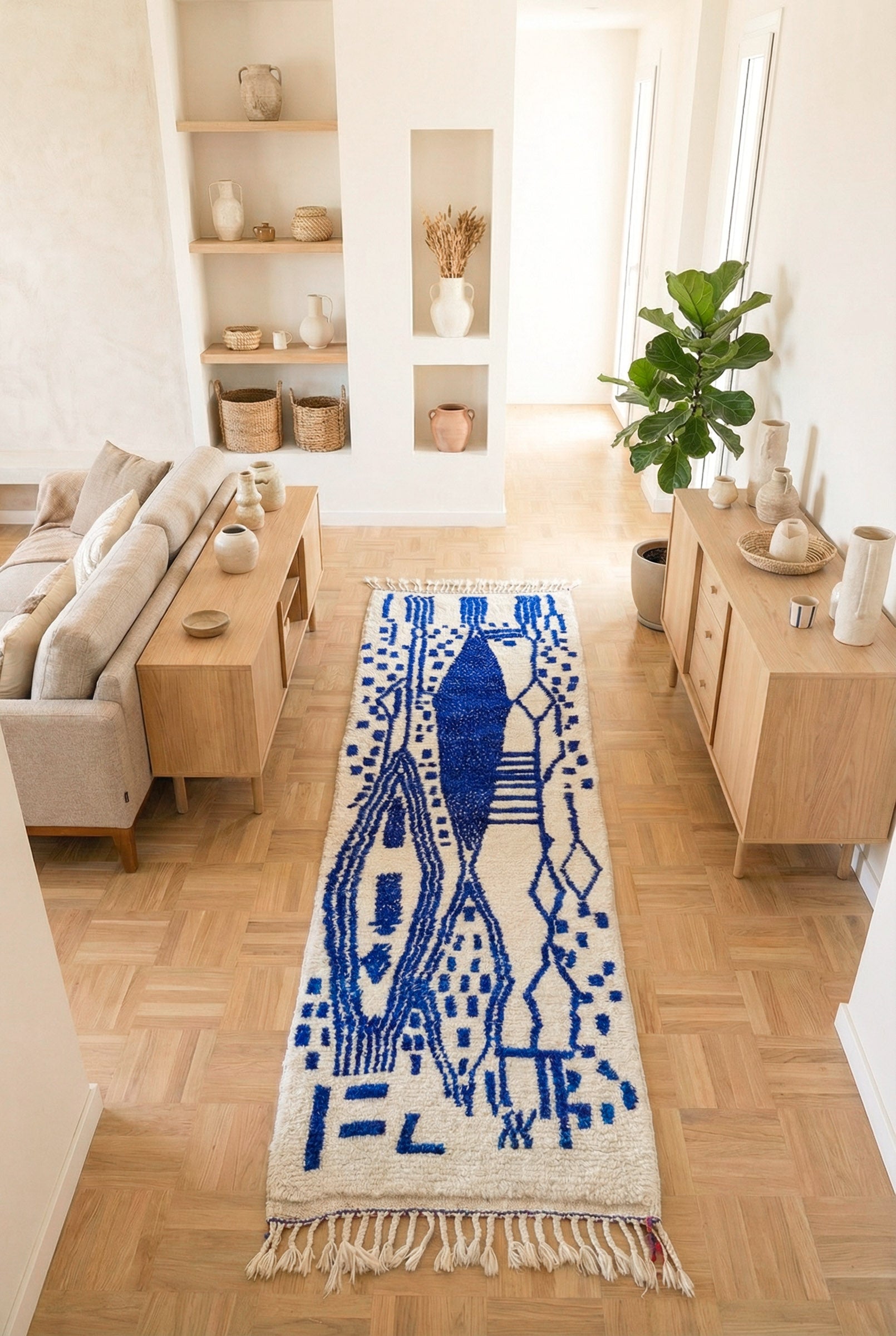 Tappeto da corridoio berbero colorato 88 x 263 cm - n°2267