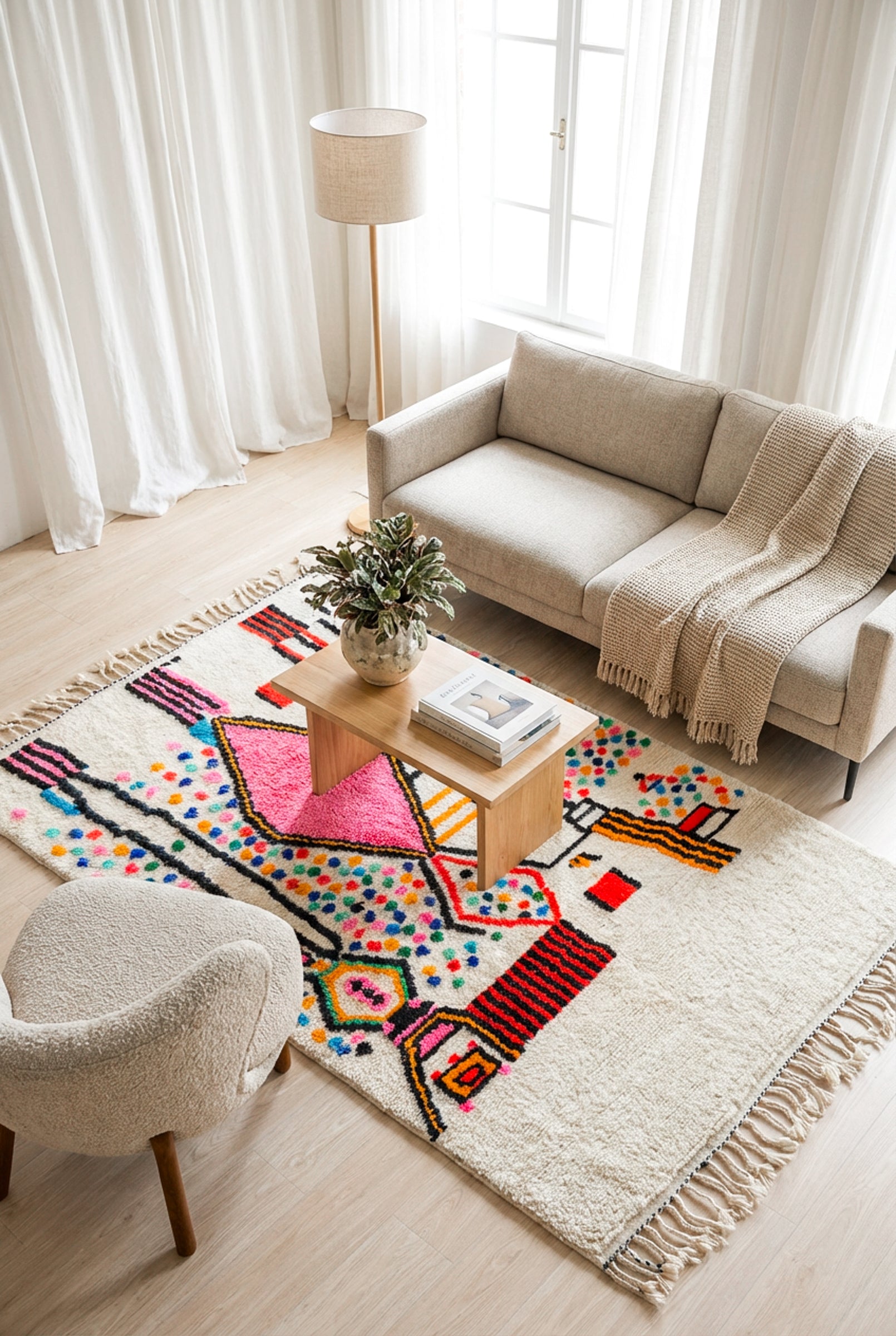 Tapis berbère coloré 165 x 283 cm - n°2221