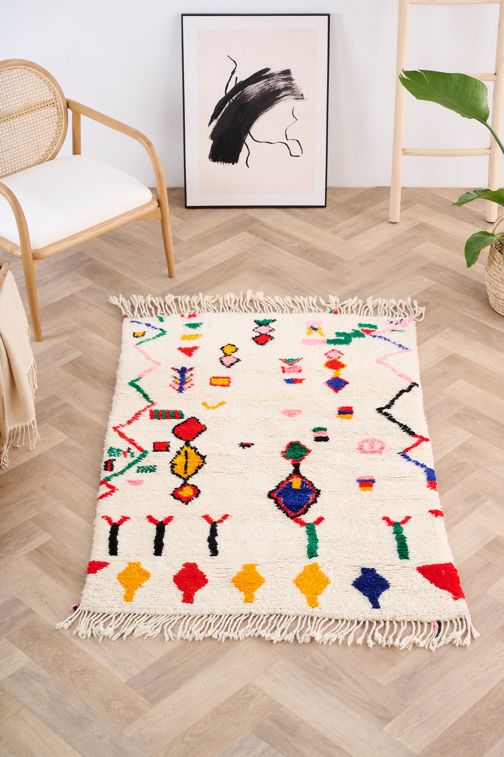 Colorful Berber rug 104 x 166 cm - n°1060