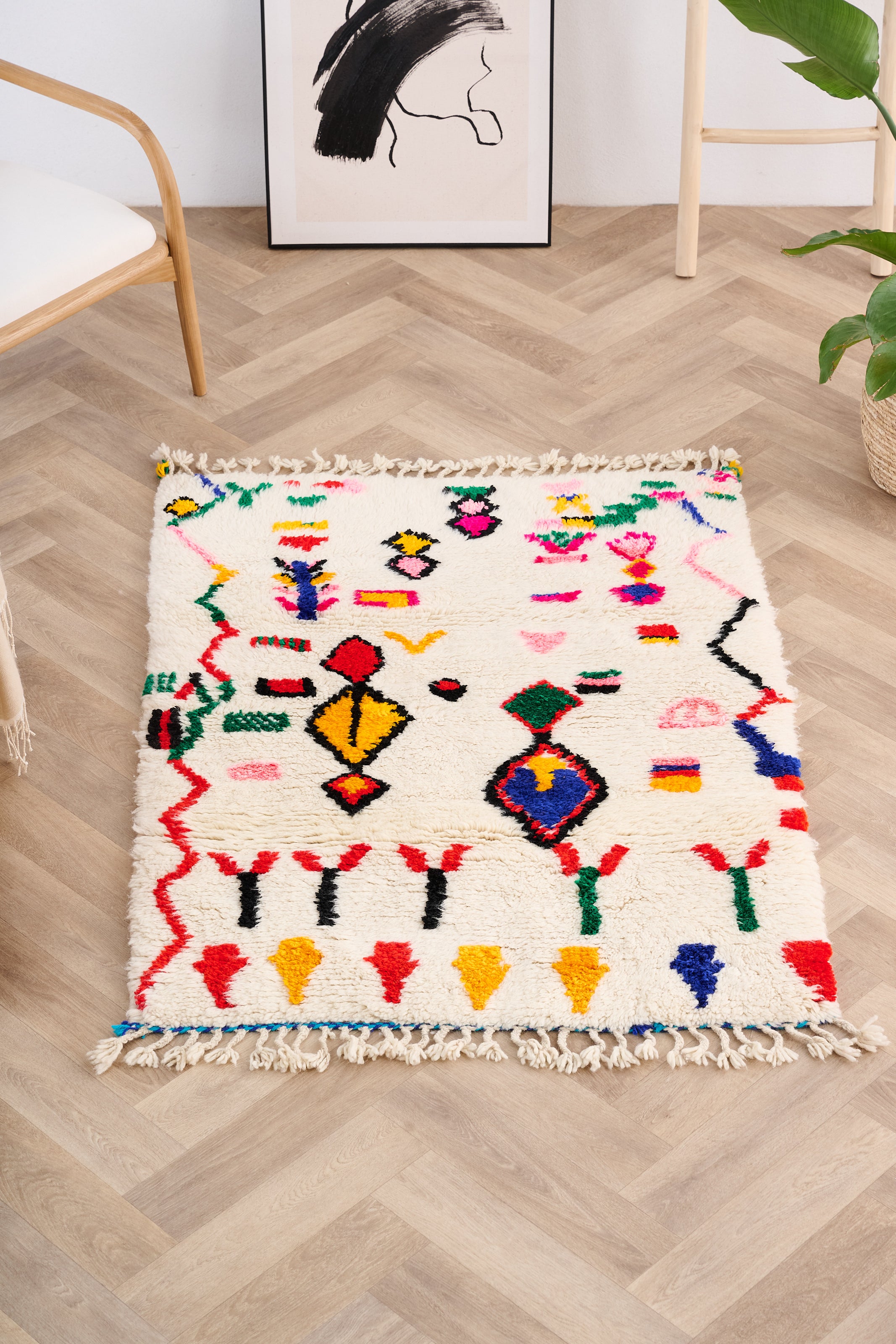 Colorful Berber rug 104 x 150 cm - n°1076