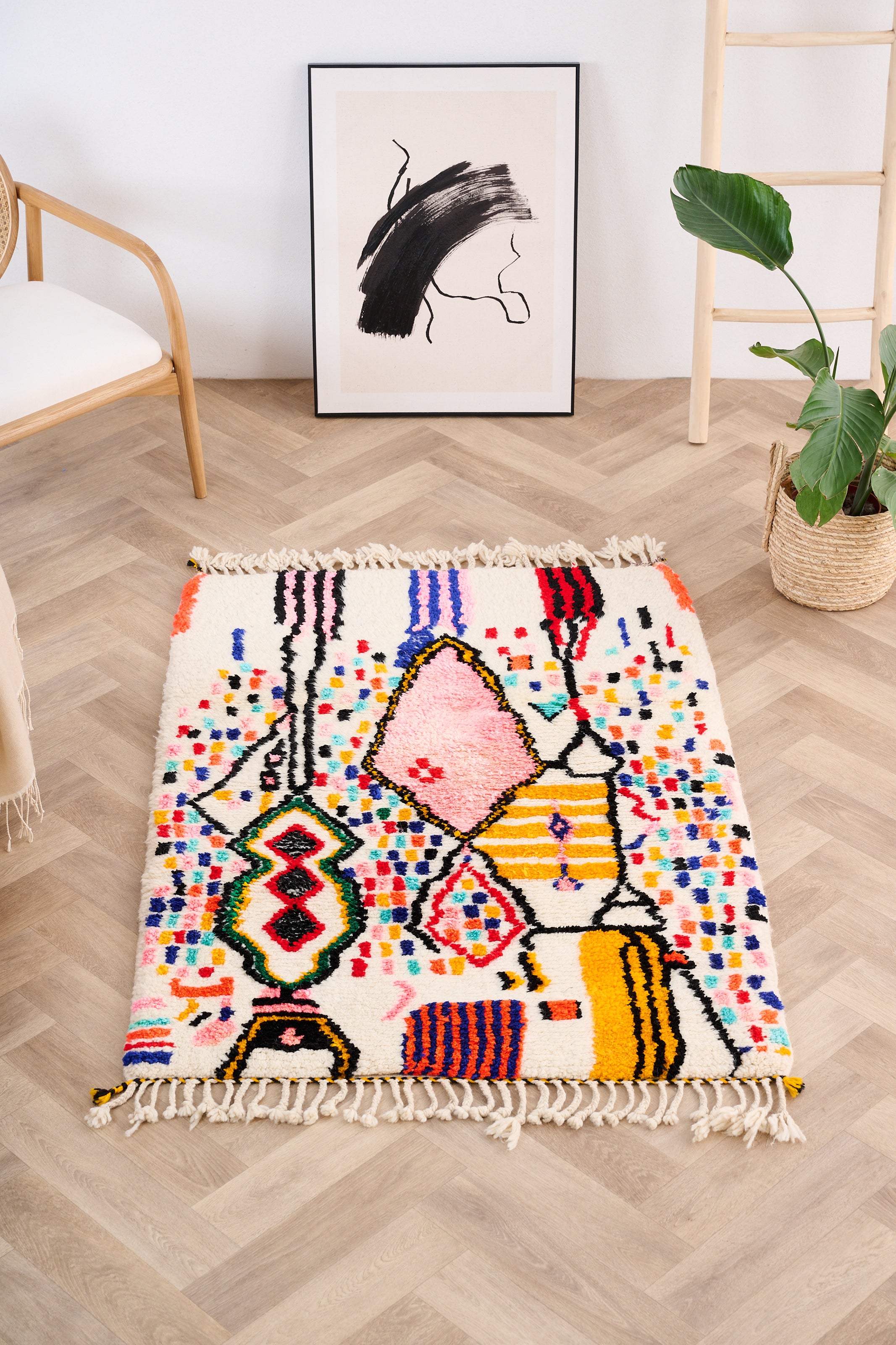 Colorful Berber rug 104 x 168 cm - n°1096