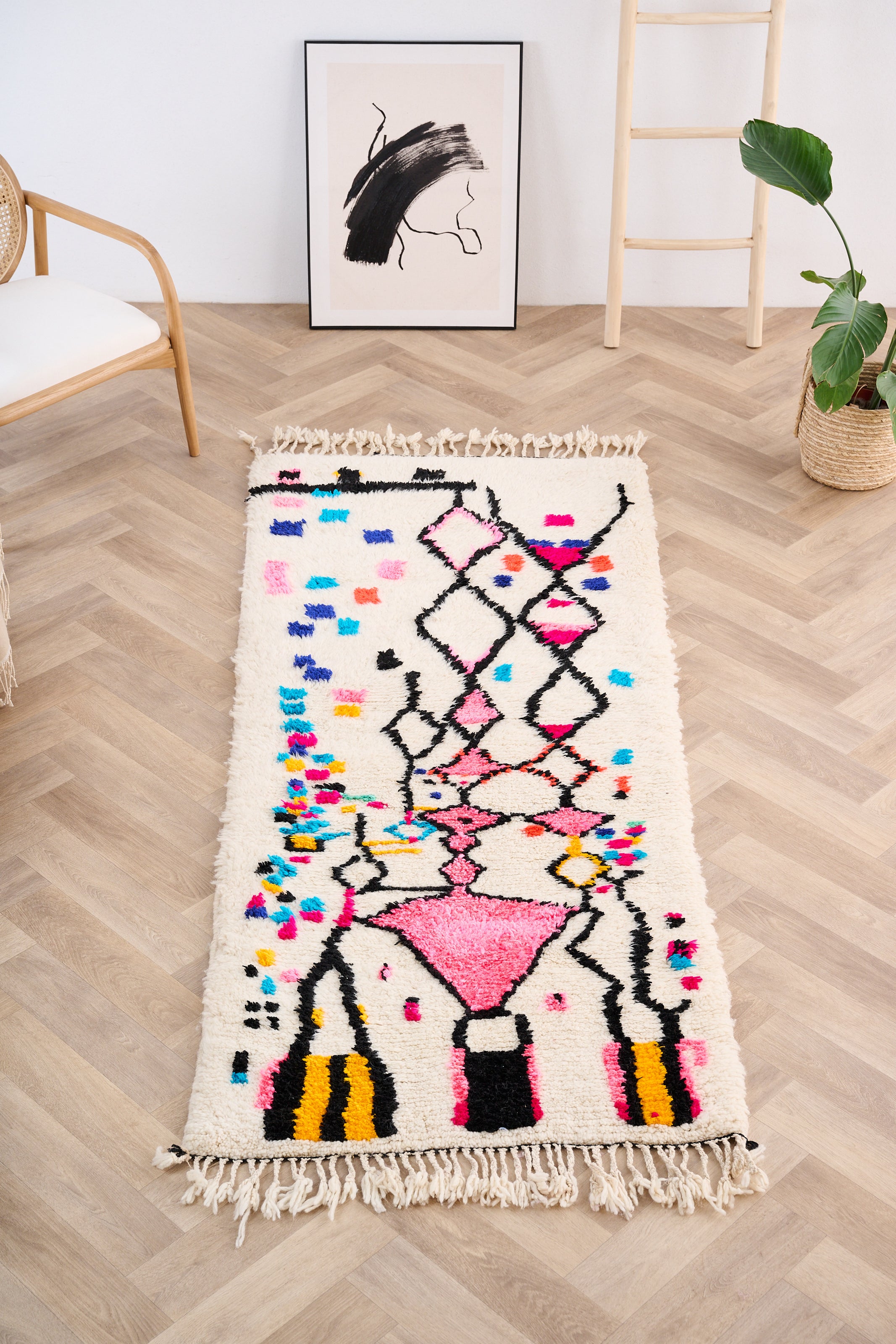 Tapis de couloir coloré 90 x 248 cm - n°1382