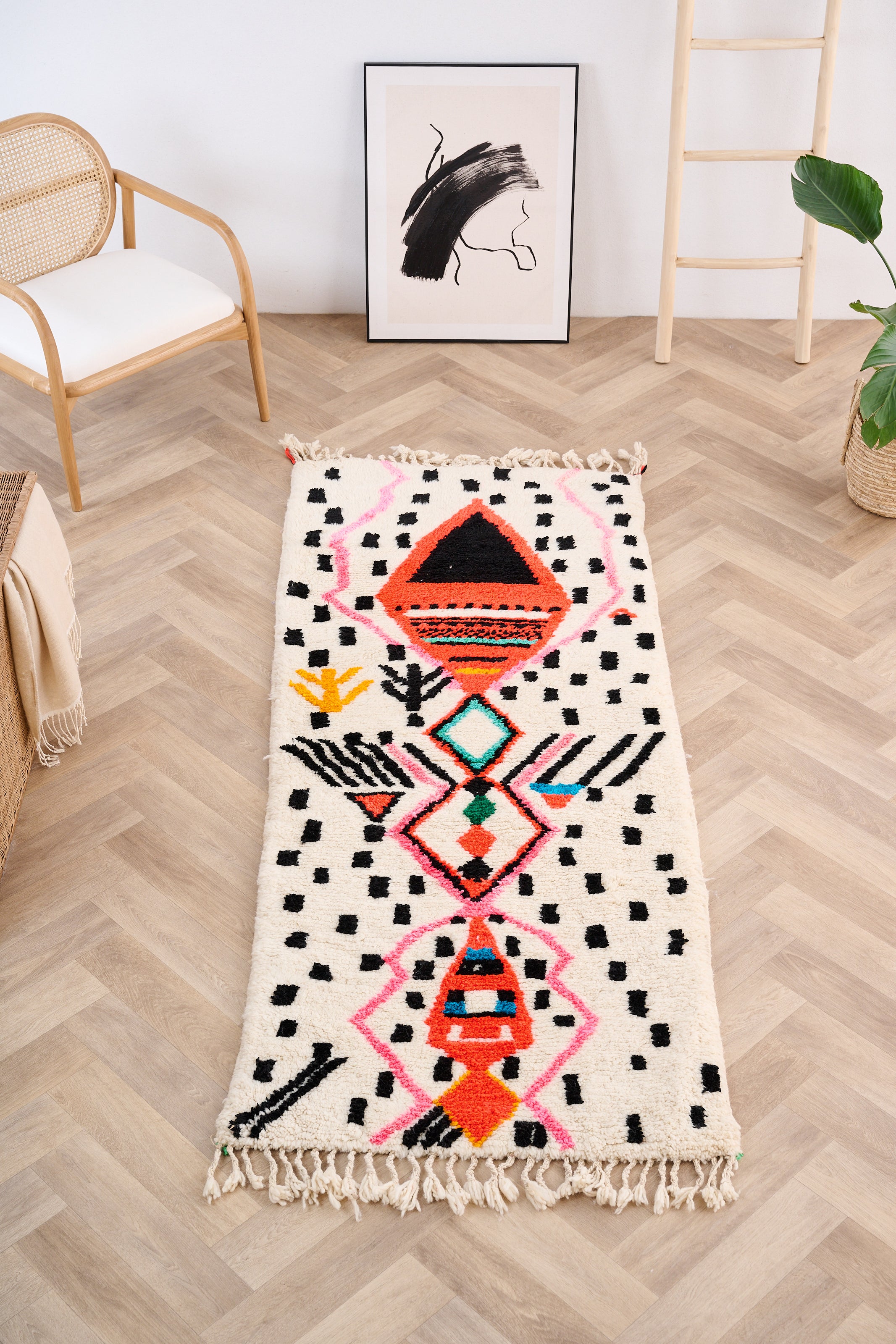 Tapis de couloir coloré 89 x 243 cm - n°1479