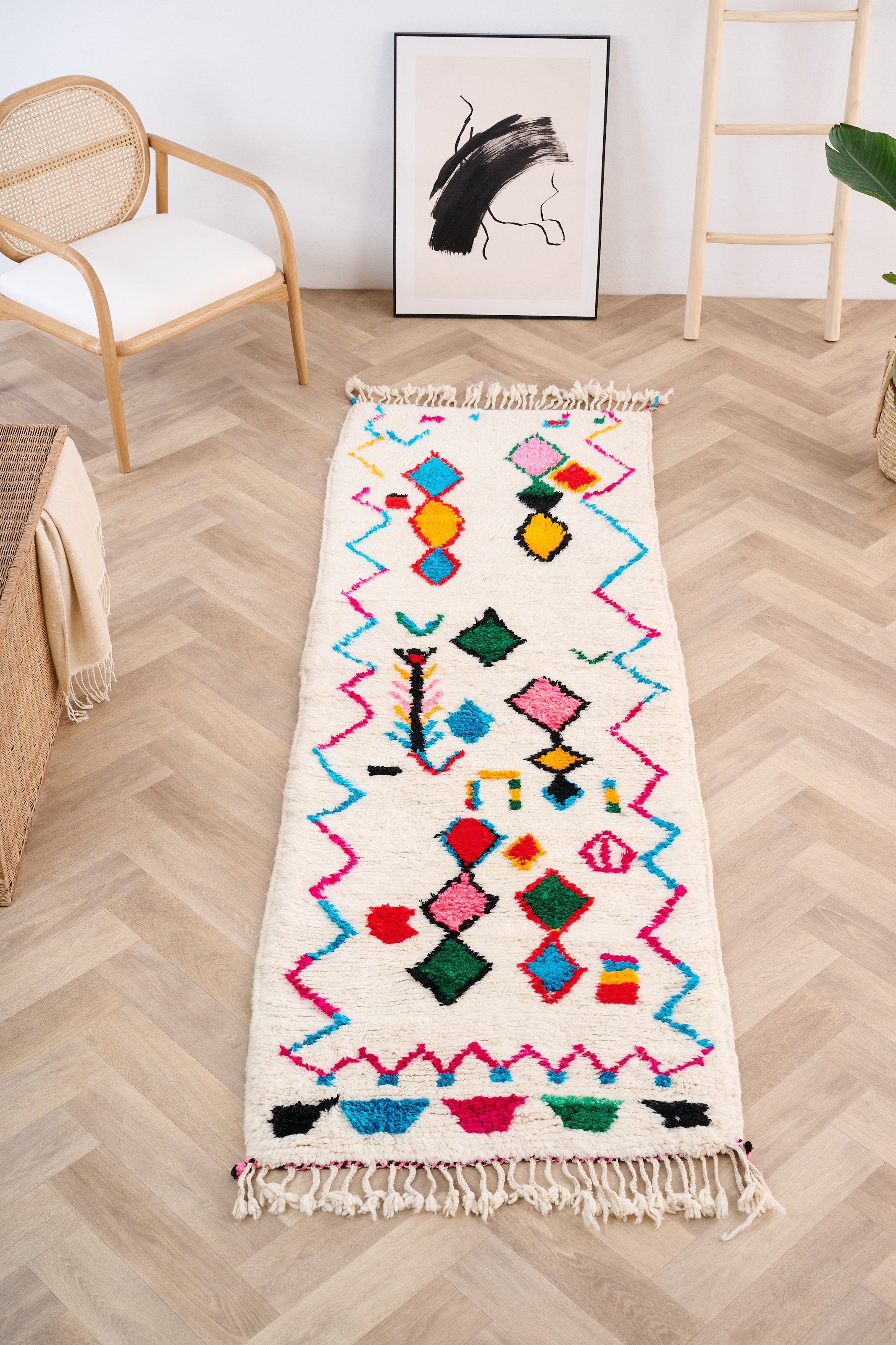 Tapis de couloir coloré 84 x 268 cm - n°1483