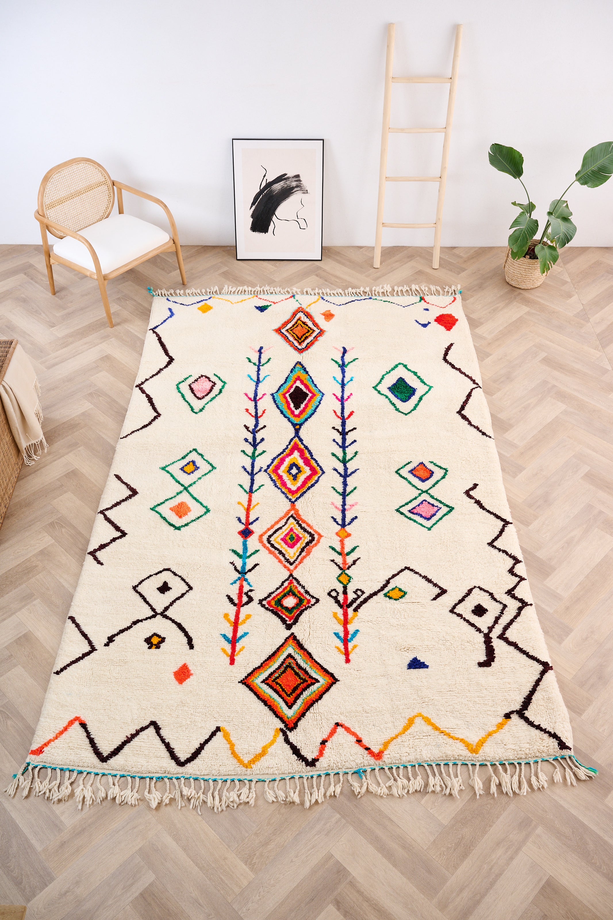 Colorful Berber rug 196 x 307 cm - n°1485